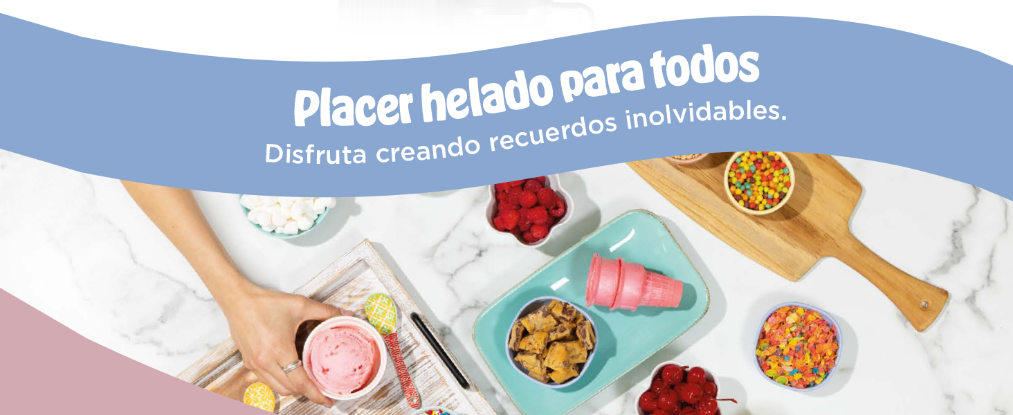Colorido banner de marketing con imágenes relacionadas con la comida y texto en español que sugiere contenido o servicio relacionado con las comidas.