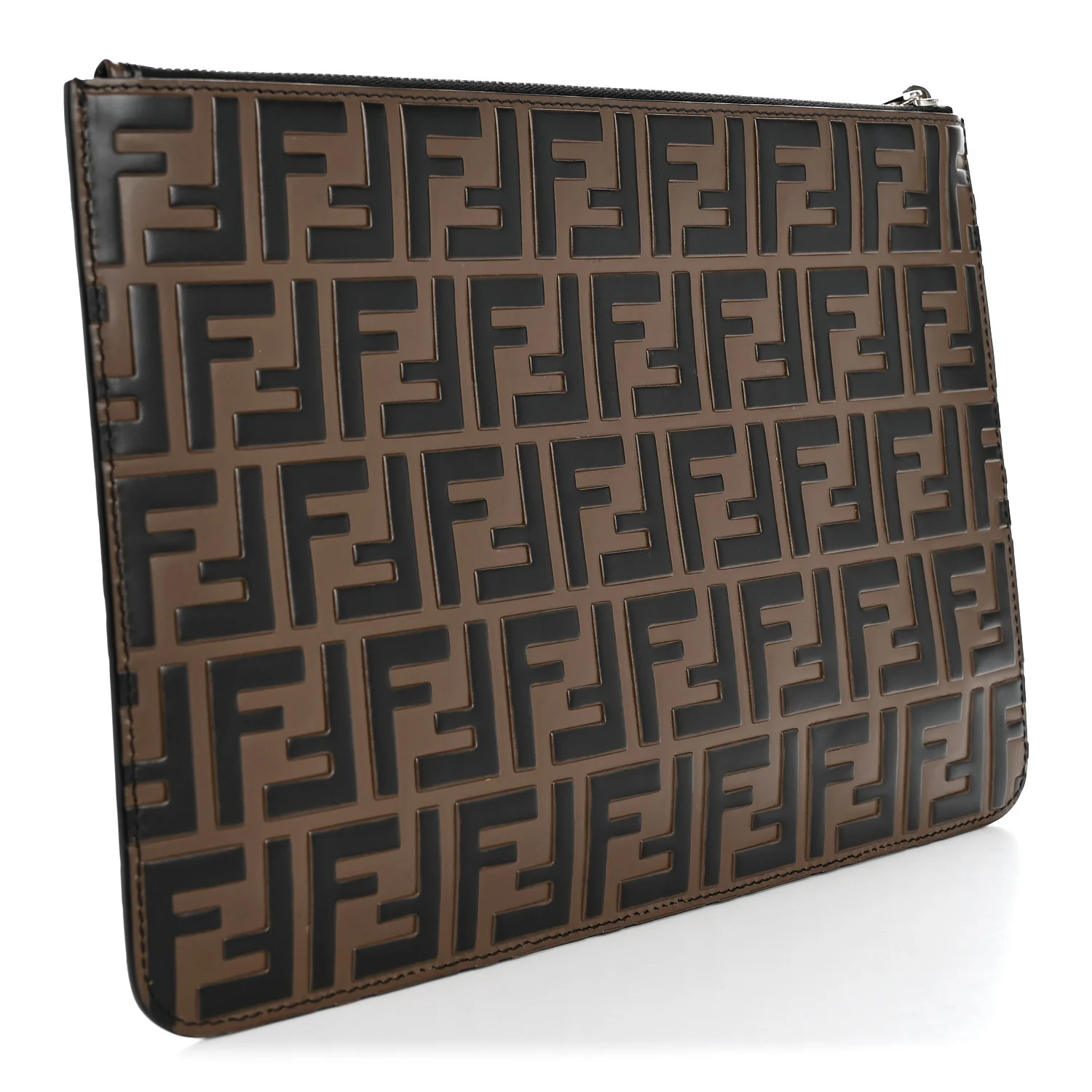 Vitello Grace FF 1974 Embossed Slim Clutch Black - Top Club
