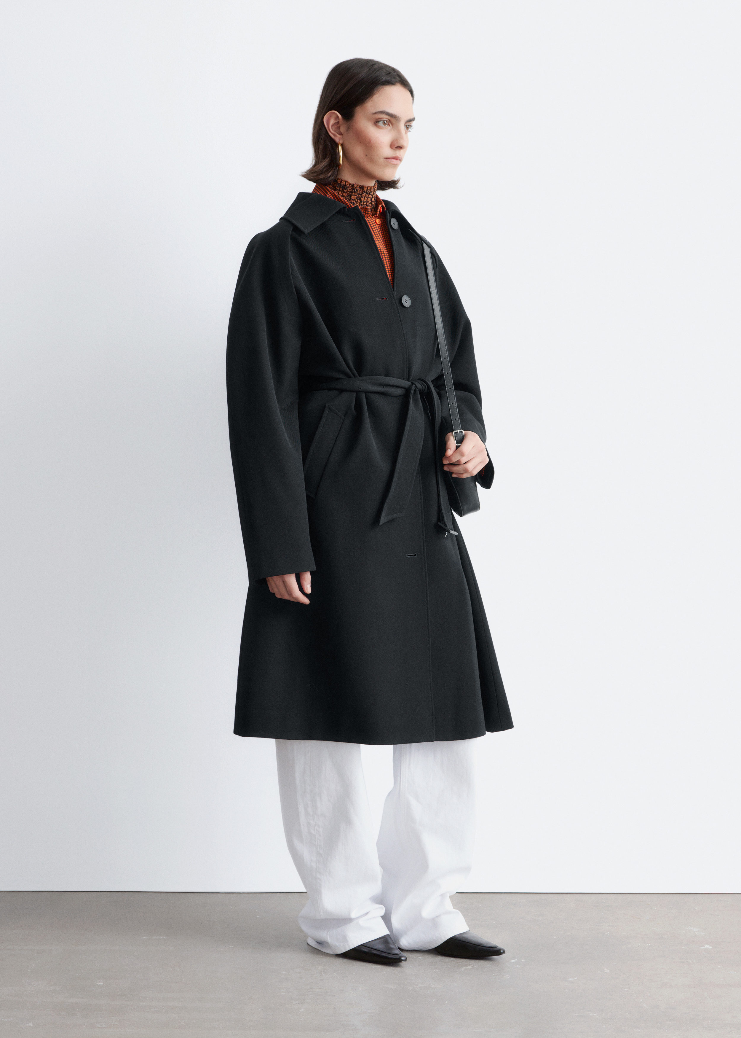& Other Stories TIE-BELT WOOL TRENCH COAT
