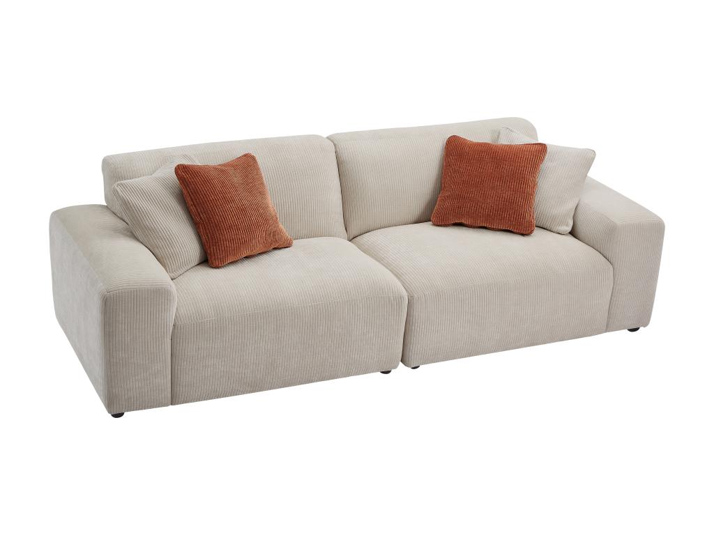 Sofá de 3 plazas de pana color beige TIRONO de Tucasago