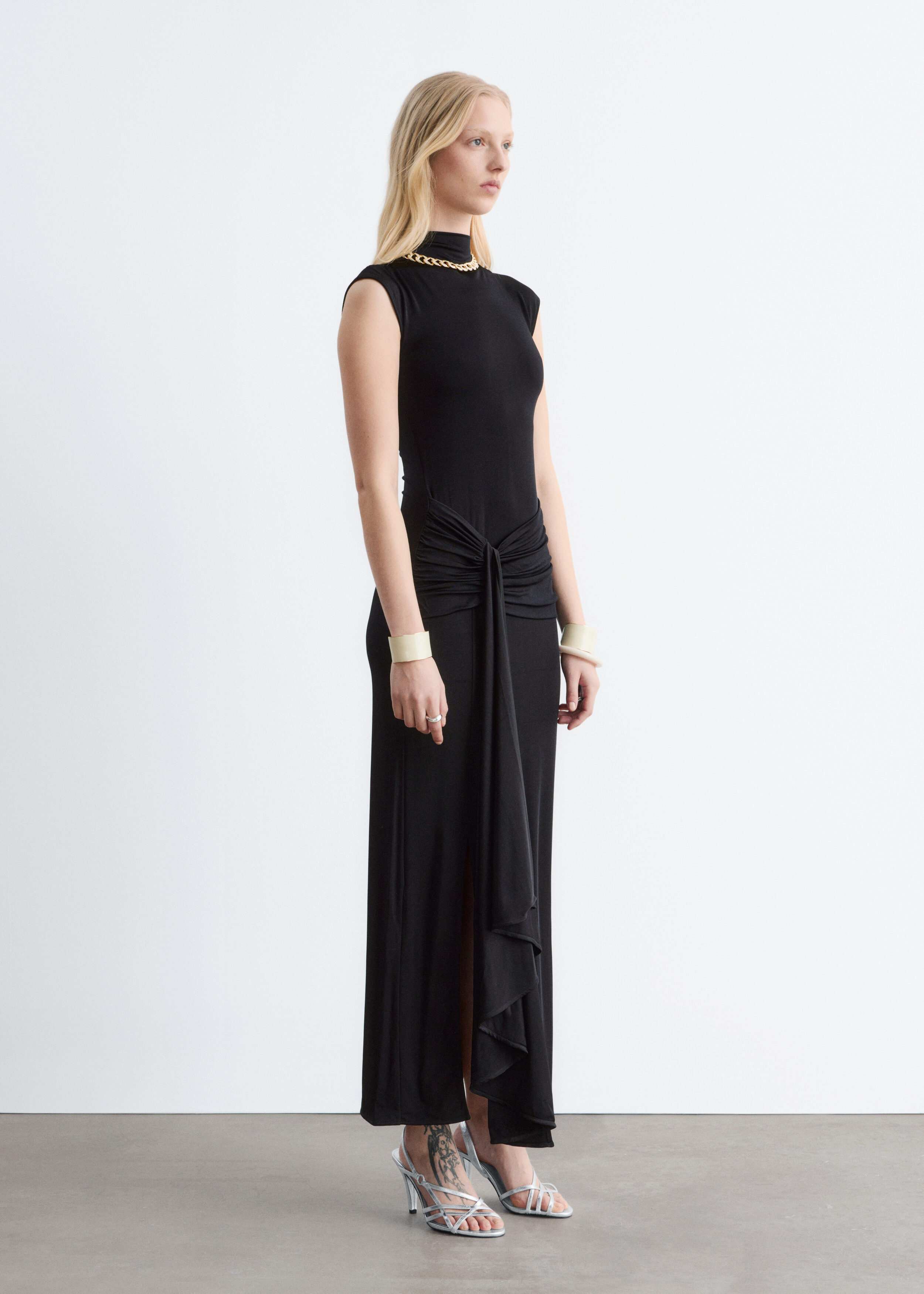 & Other Stories WRAP-FRONT MIDI DRESS