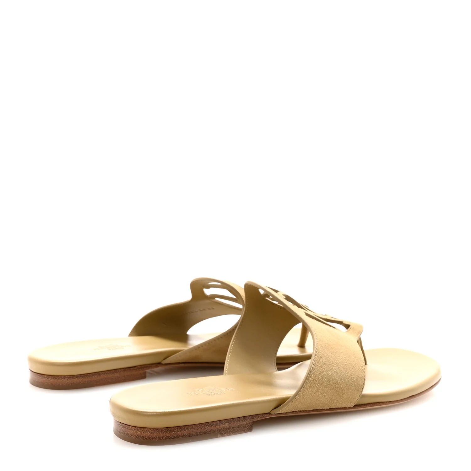 Suede Goatskin Womens Mage Sandals 38.5 Beige Albatre - Top Club
