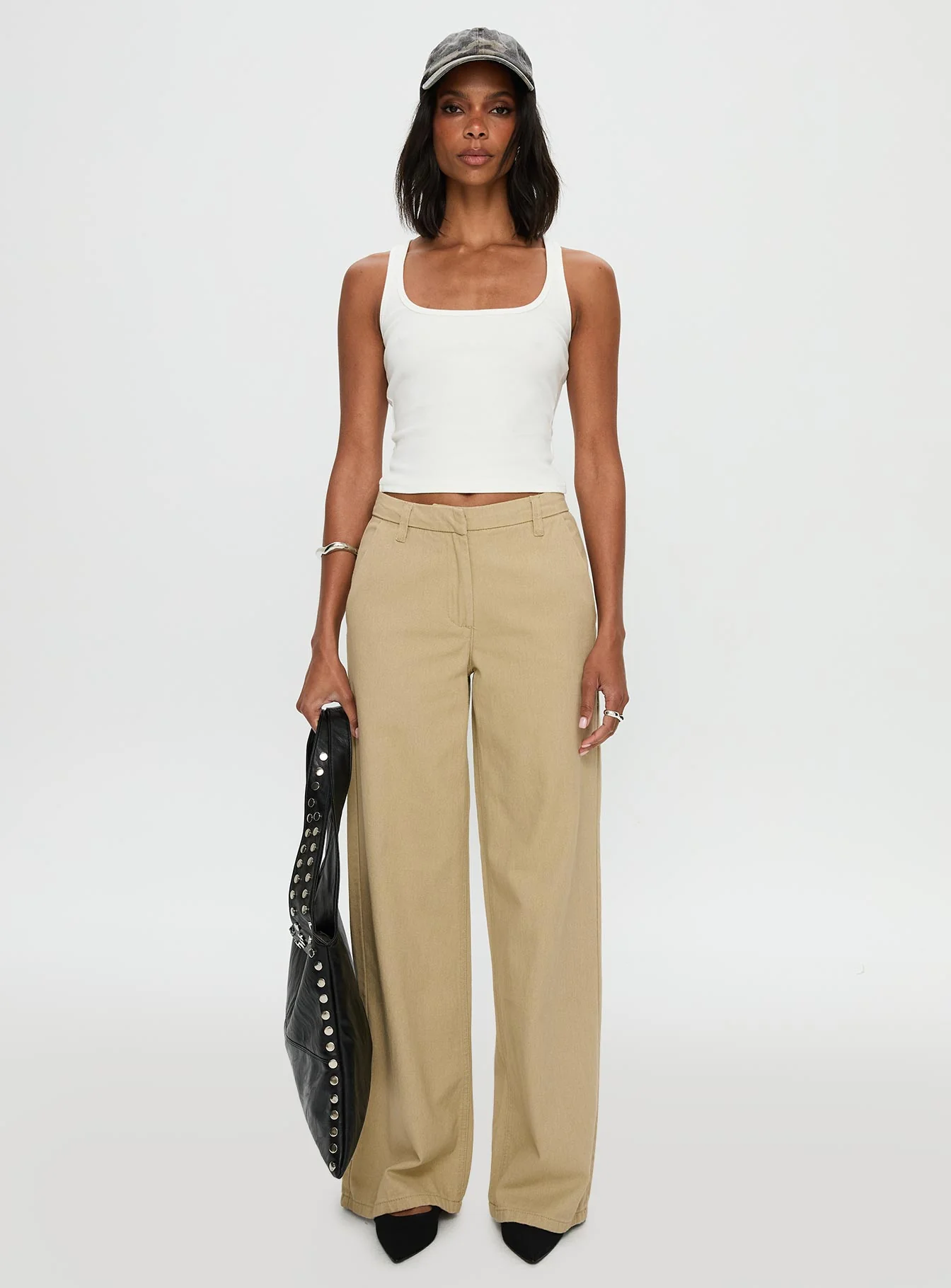 Latitude High Rise Wide Leg Pants Beige