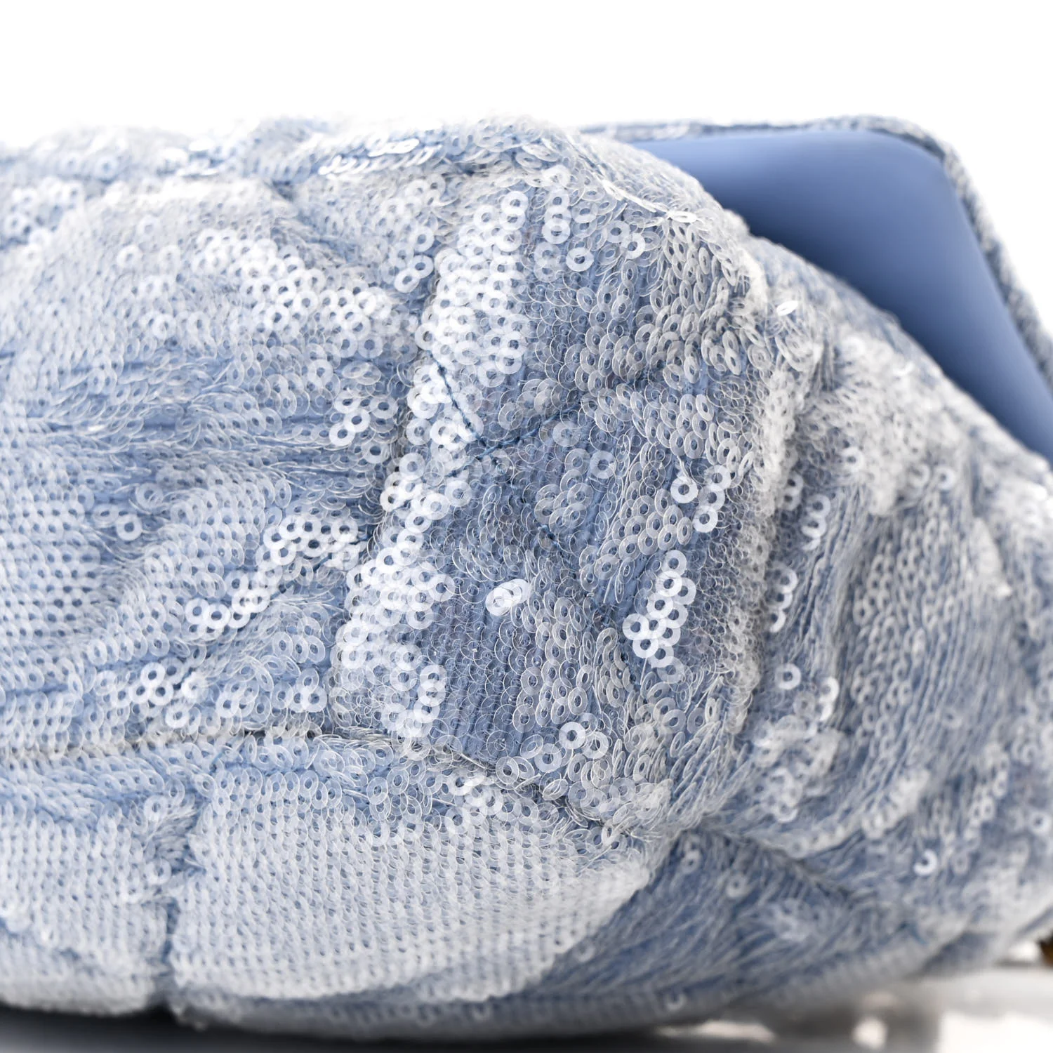 Sequin Quilted Medium Chanel 19 Flap Light Blue - Top Club