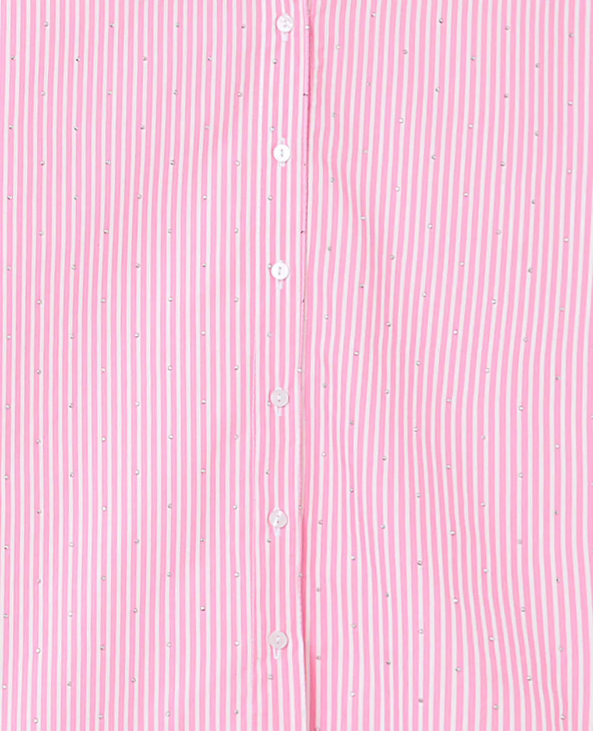 Pimkie Chemise ample rayée avec strass en all over