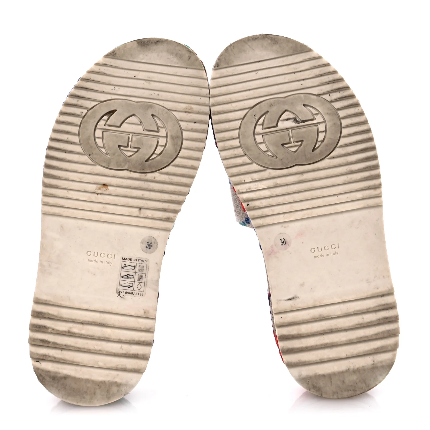 Linen Psychedelic Mini GG Monogram Angelina Platform 55mm Slide Sandals 36 Multicolor - Top Club