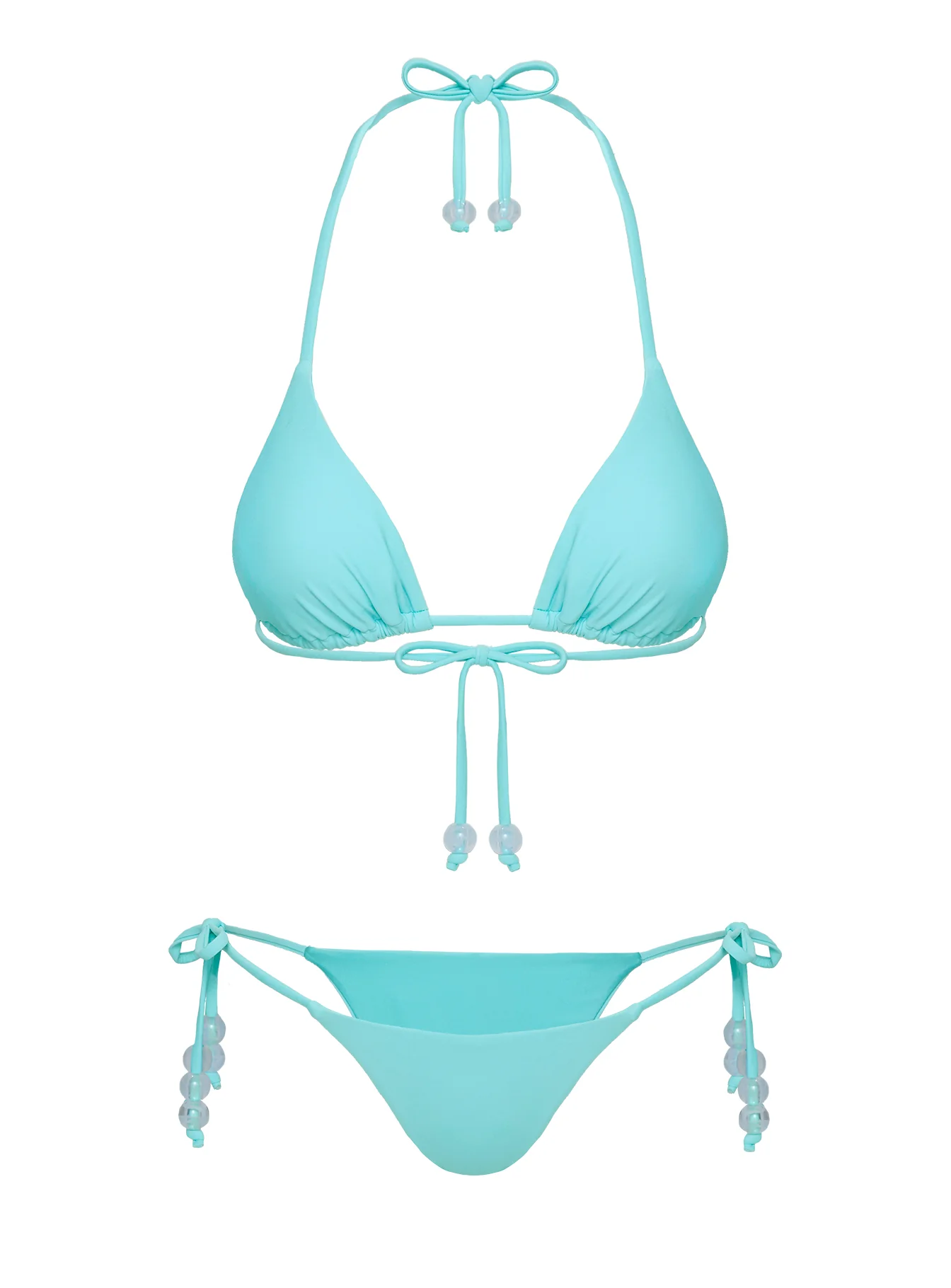 Jenner Triangle Bikini Top Aqua Blue
