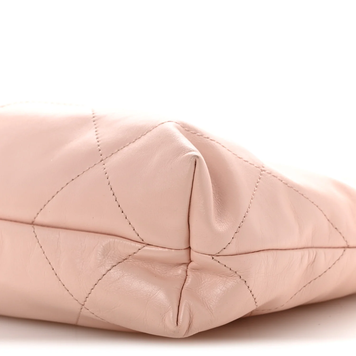 Shiny Calfskin Quilted Small Chanel 22 Light Pink - Top Club