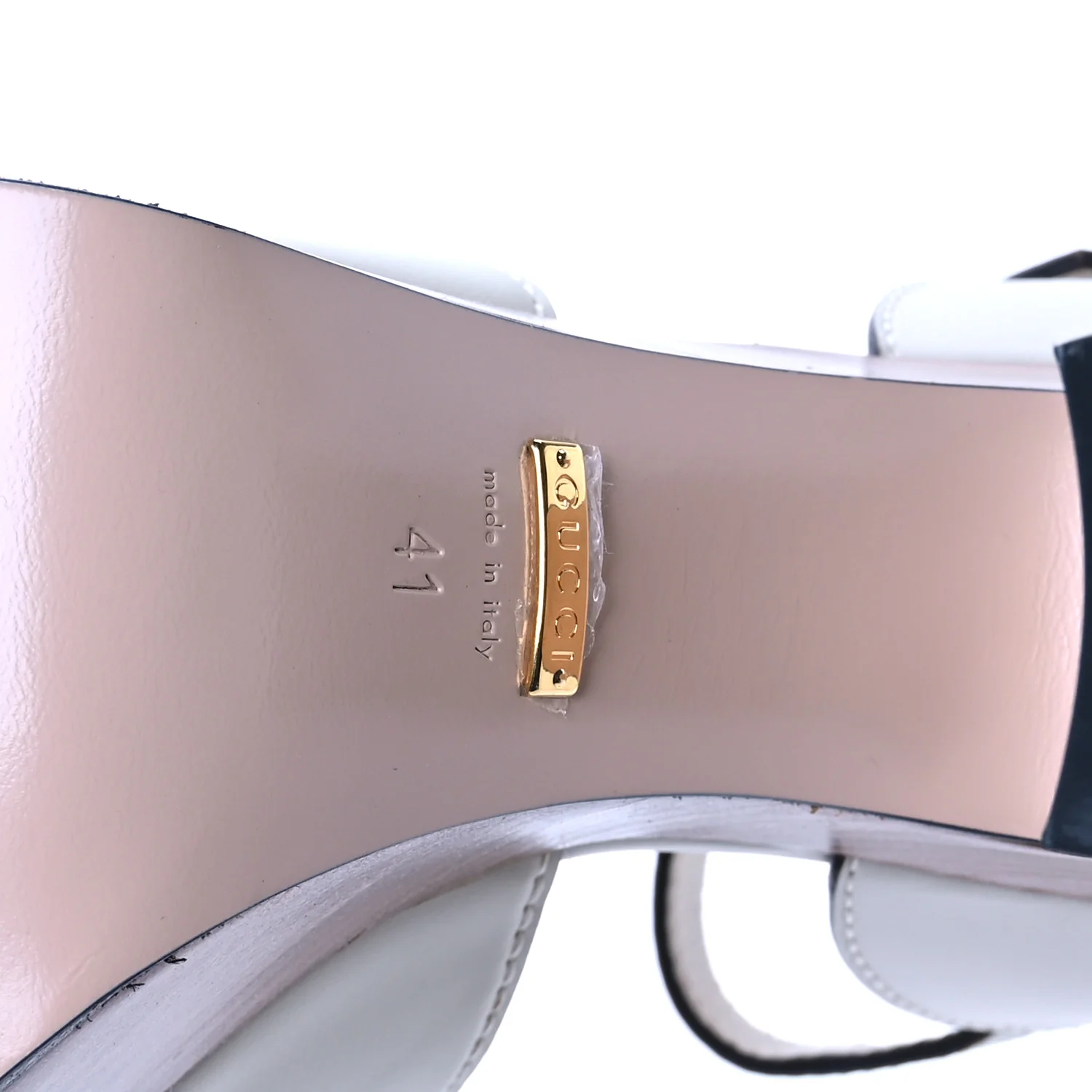 Cosmos Softy Calfskin Wooden Interlocking G Cut-Out 30/120mm Platform Sandals 41 Mystic White - Top Club