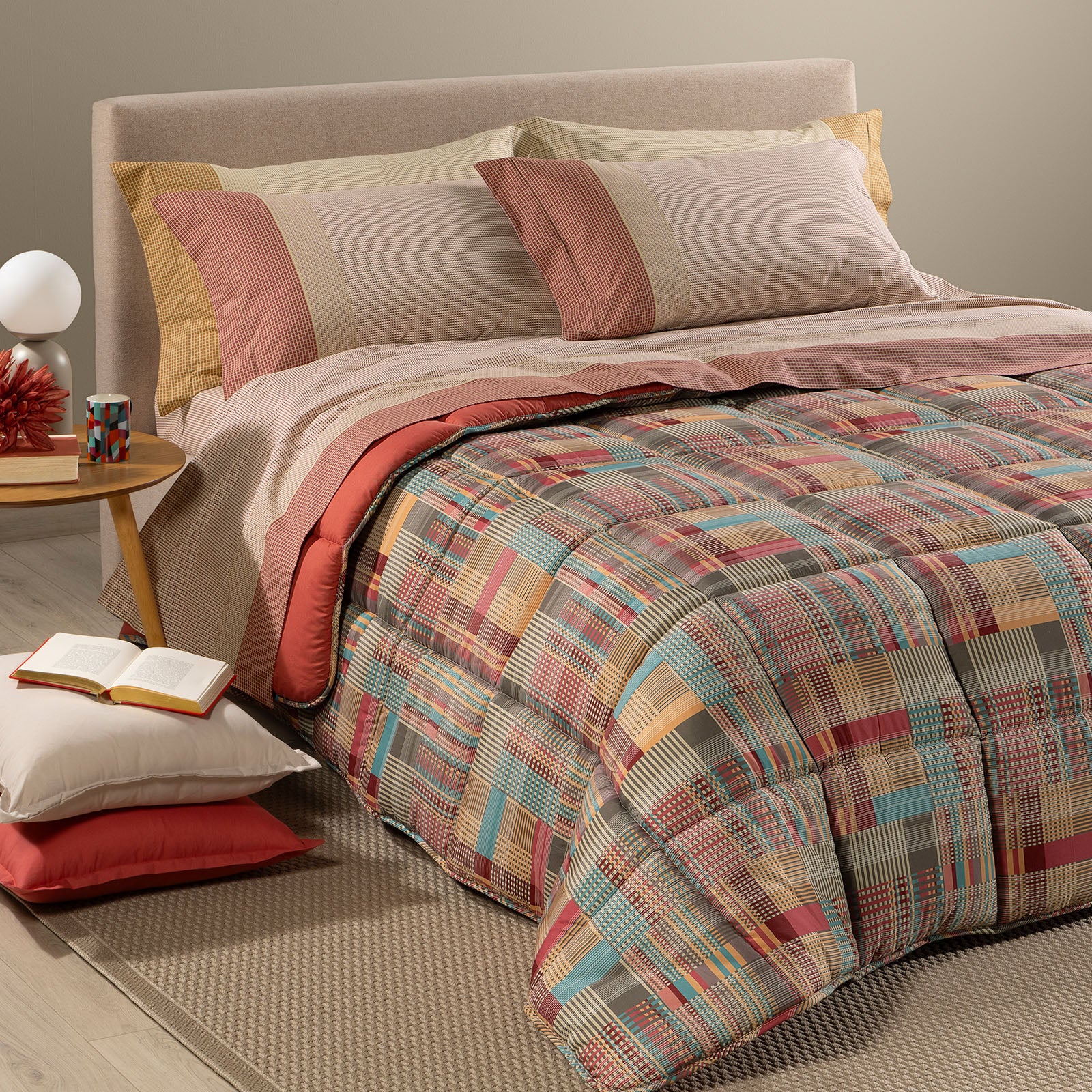 Trapunta In Microfibra Simon Singolo Corallo Modern