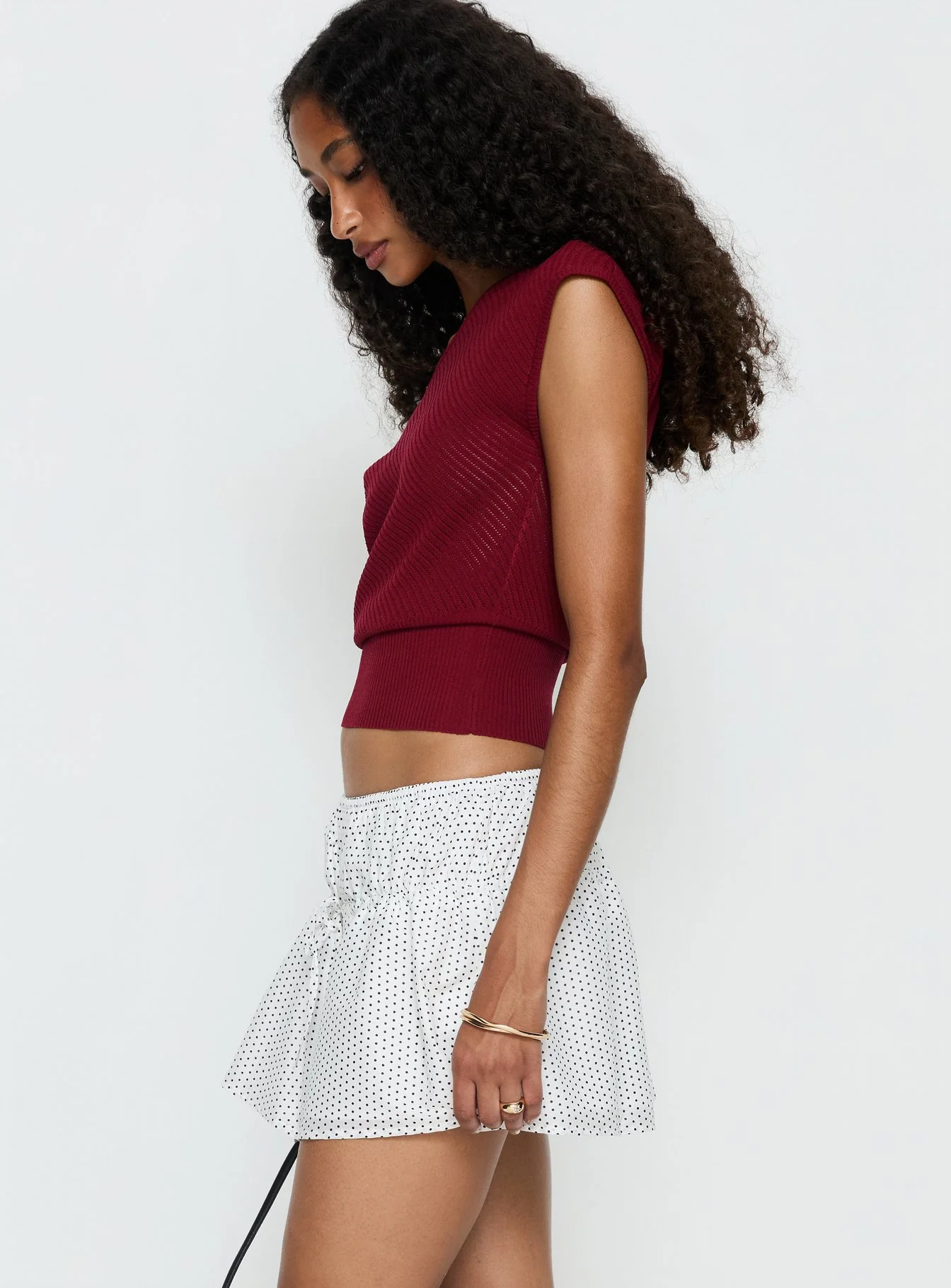 Nomi Mini Skirt White Polka Dot