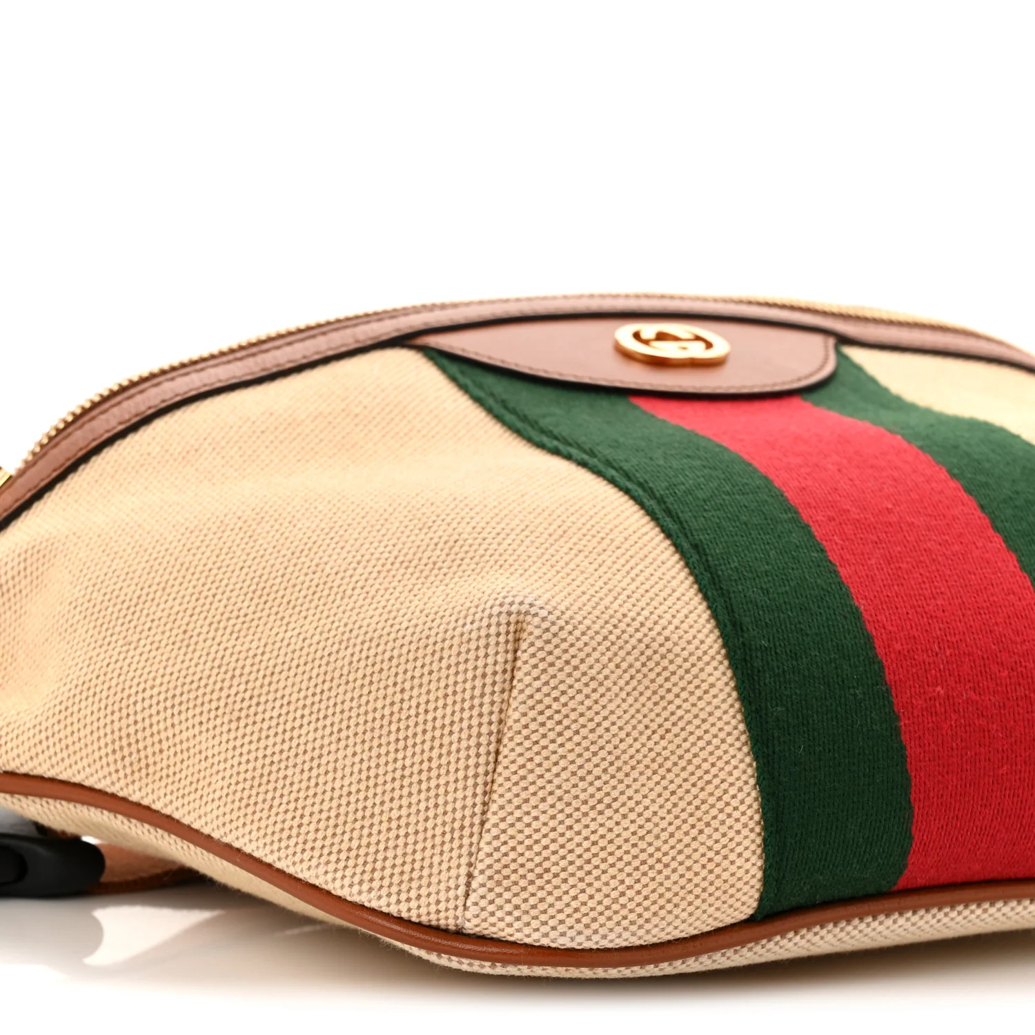 Vintage Canvas Web Belt Bag Sand Cuir - Top Club