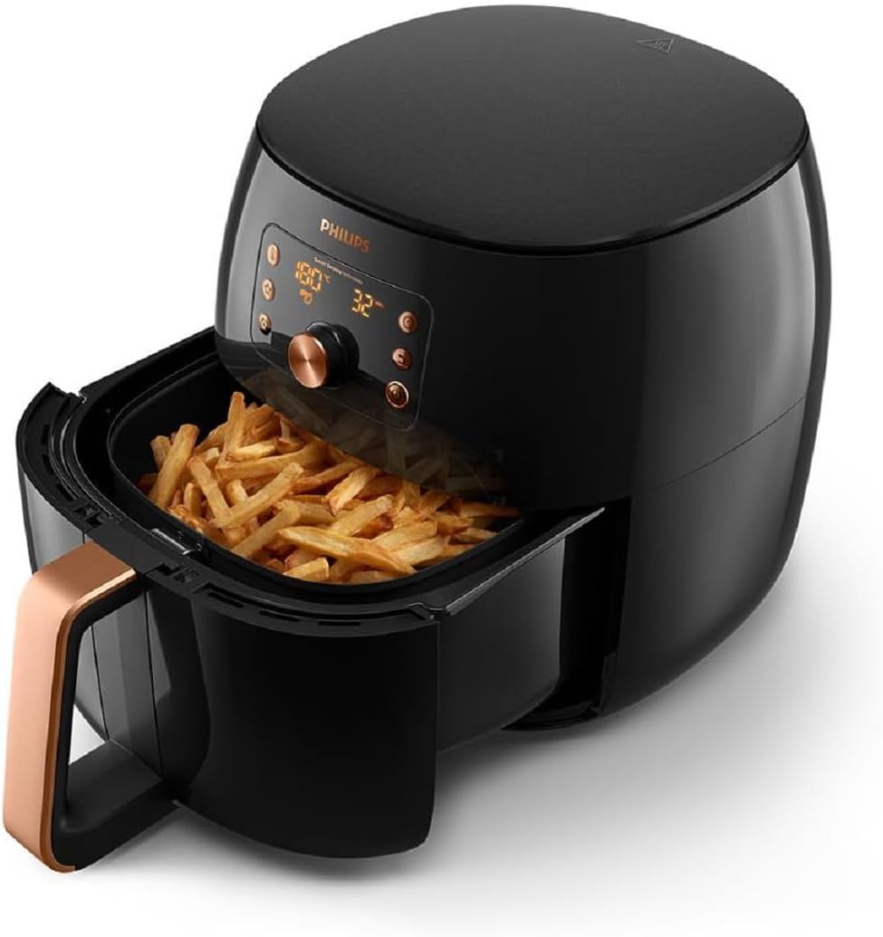 Airfryer XXL Premium - 7,3 L, Friggitrice Senza Olio, Smart Sensing, Tecnologia Rapid Air e Fat Removal, App HomeID (HD9860/90)