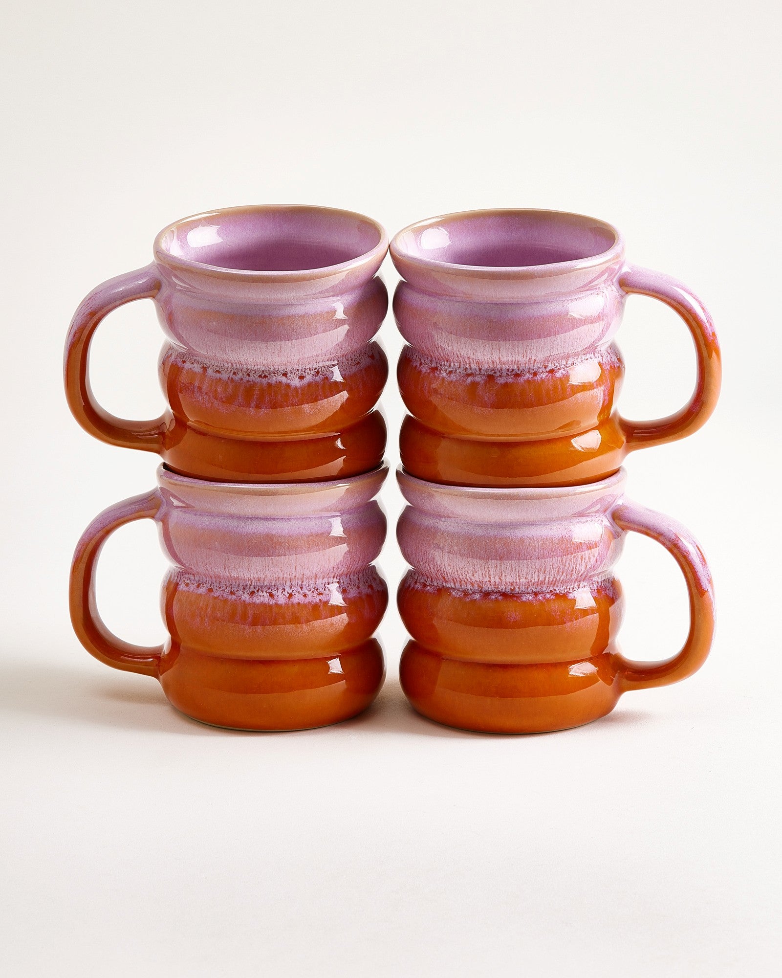 Ombra Tasse groß bubble rosa orange 4er-Set