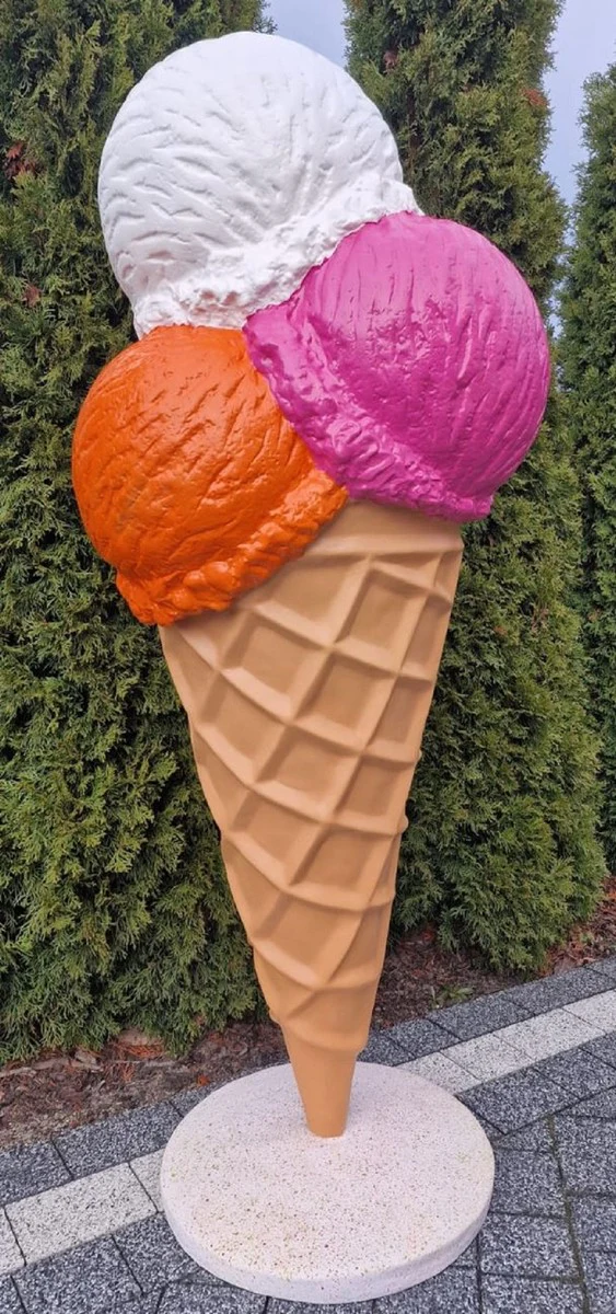 Luxury decorative ice cream in a cone multicolored H. 185 cm - Large decorative ice cream - Weatherproof XXL decorative ice cream - Restaurant decoration - Gastronomy decoration - Ice cream parlor decoration