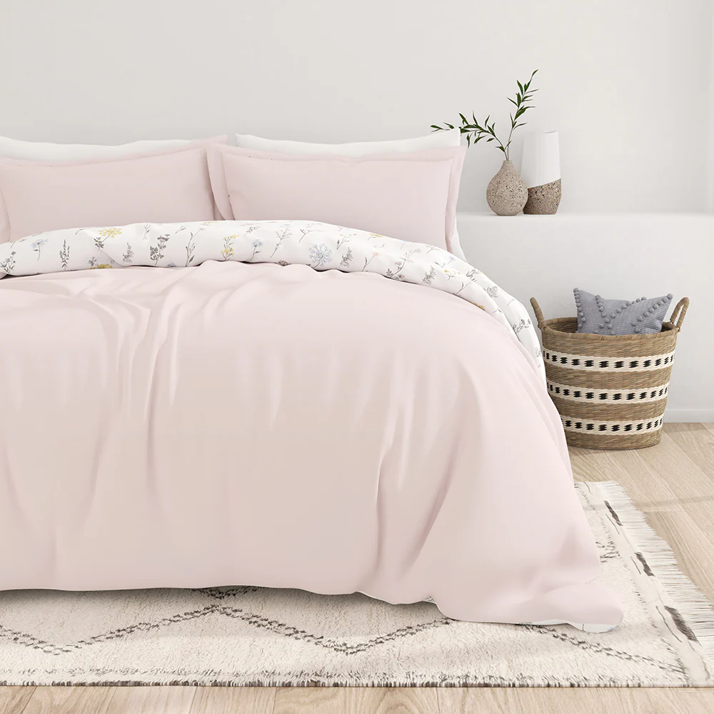 Wildflower Pattern 3-Piece Reversible Duvet Cover Set (Sale)