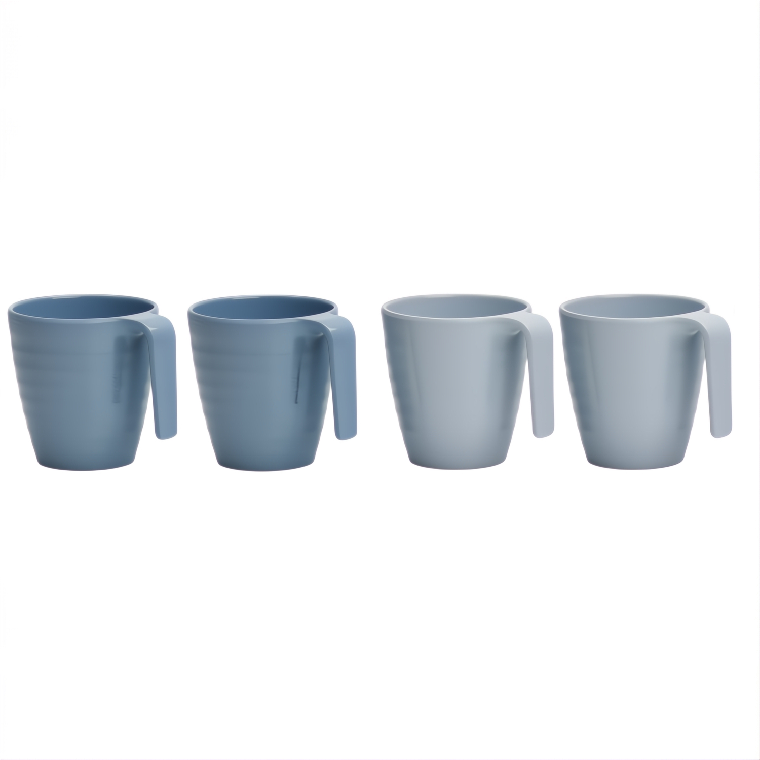 Mok shades of blue melamine - set van 4