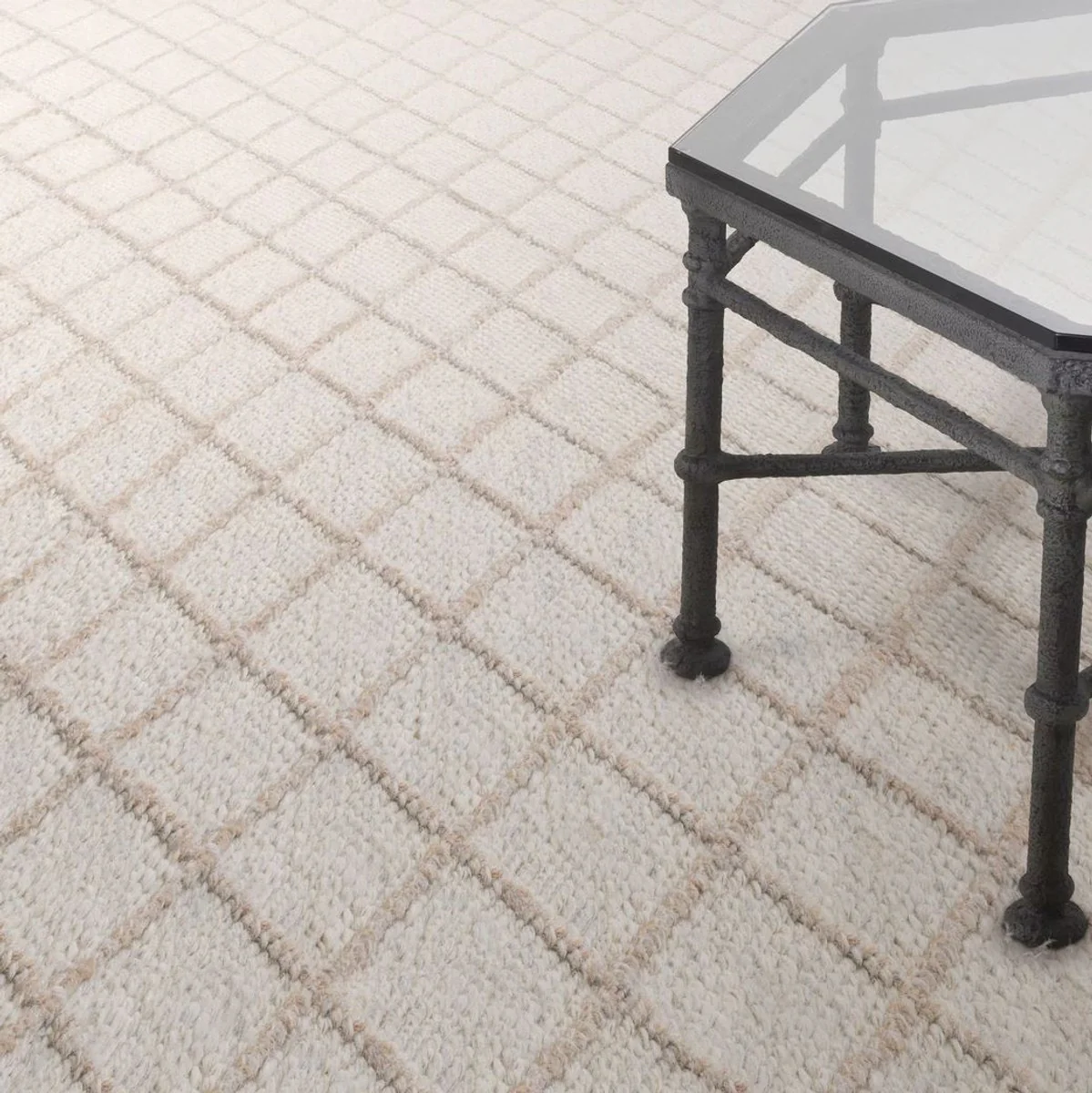Luxury viscose & wool carpet ivory 300 x 400 cm - handwoven living room & hotel carpet - living room decoration accessories - luxury quality