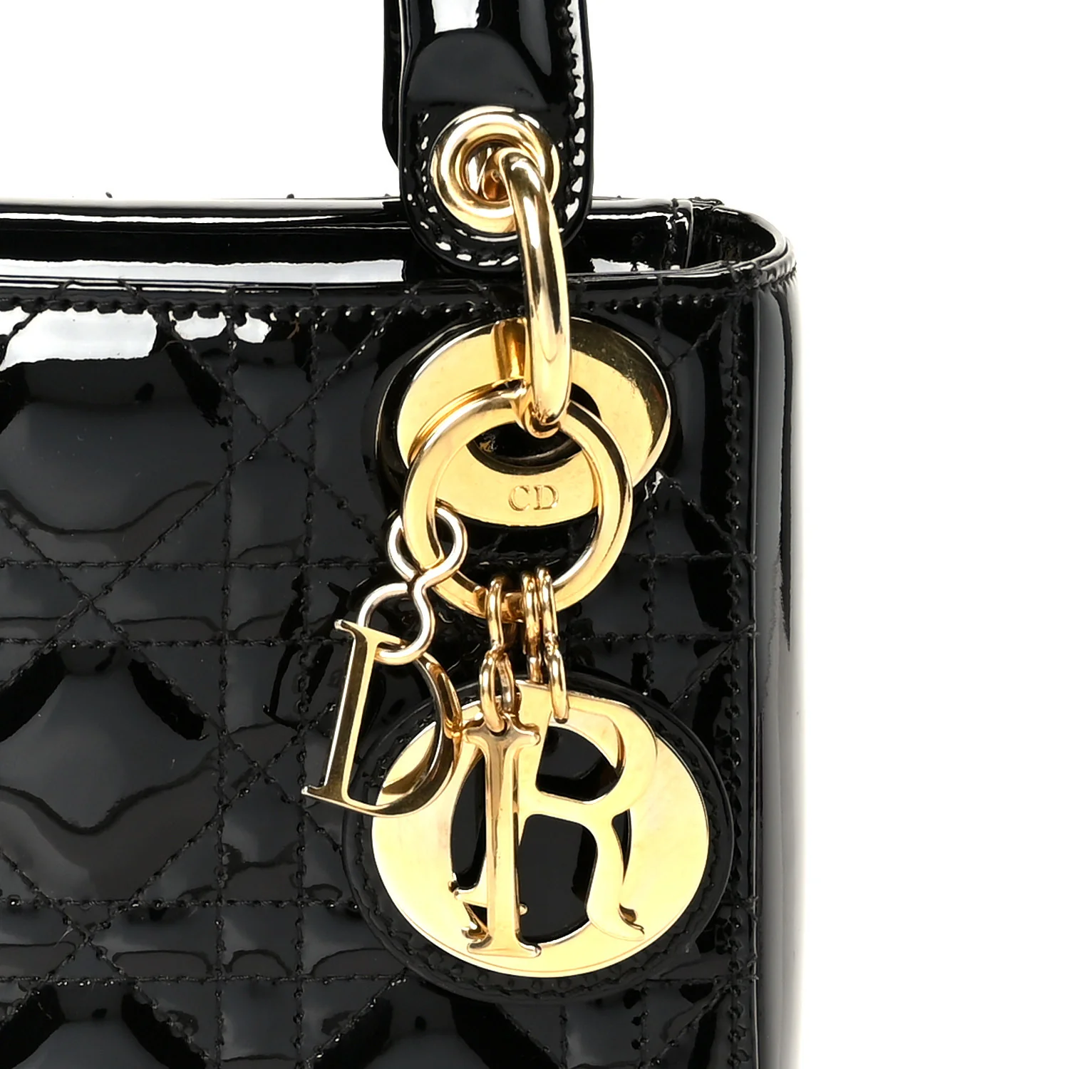 Patent Cannage Mini Lady Dior Black - Top Club