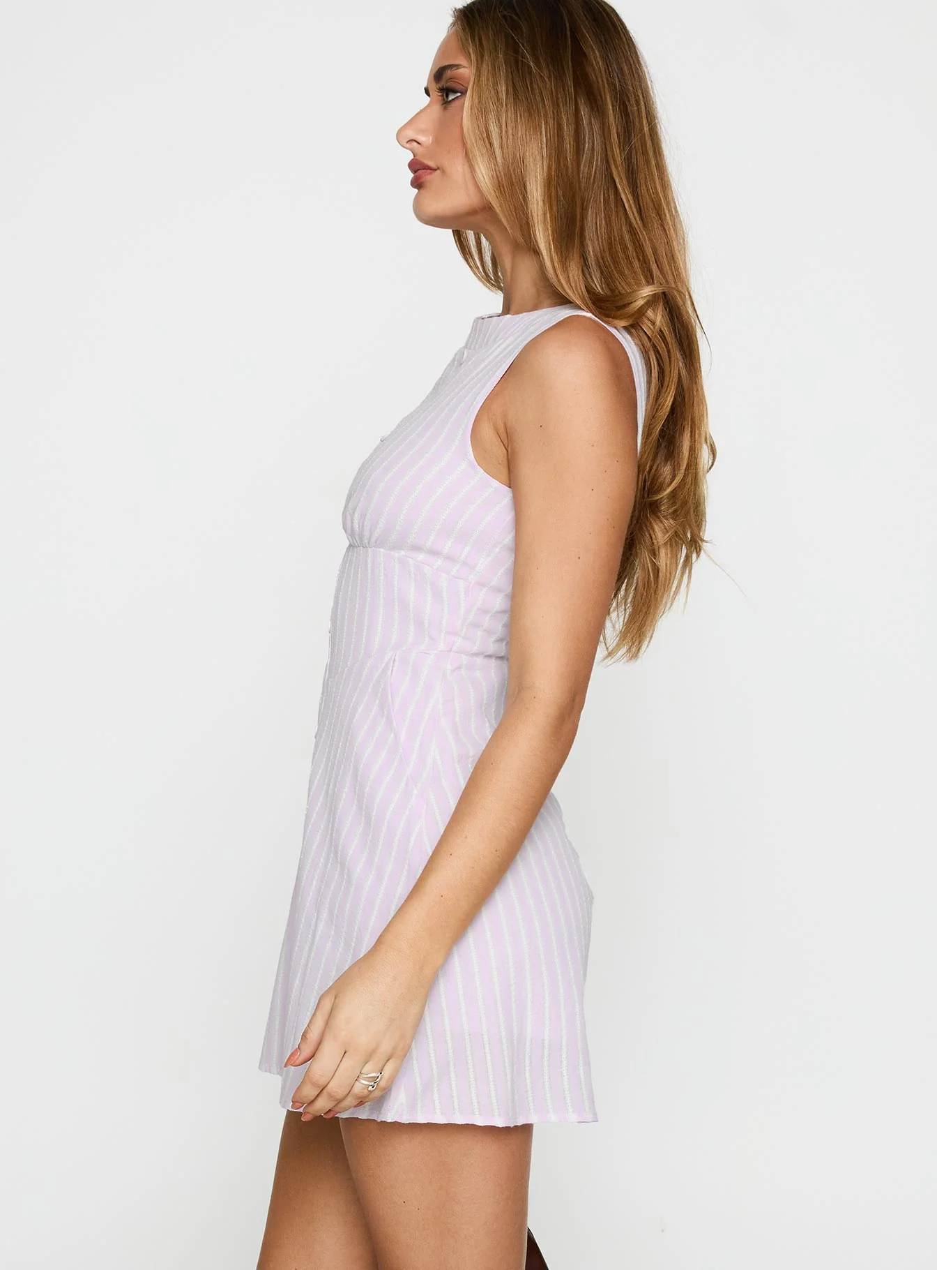 Booked And Busy Romper Lilac Stripe