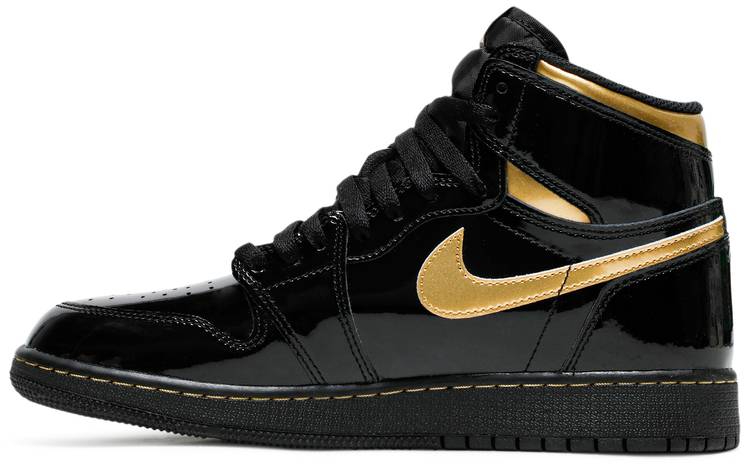 Air Jordan 1 Retro High OG  Black Gold Patent  555088-032 - Sneaker Replica Workshop