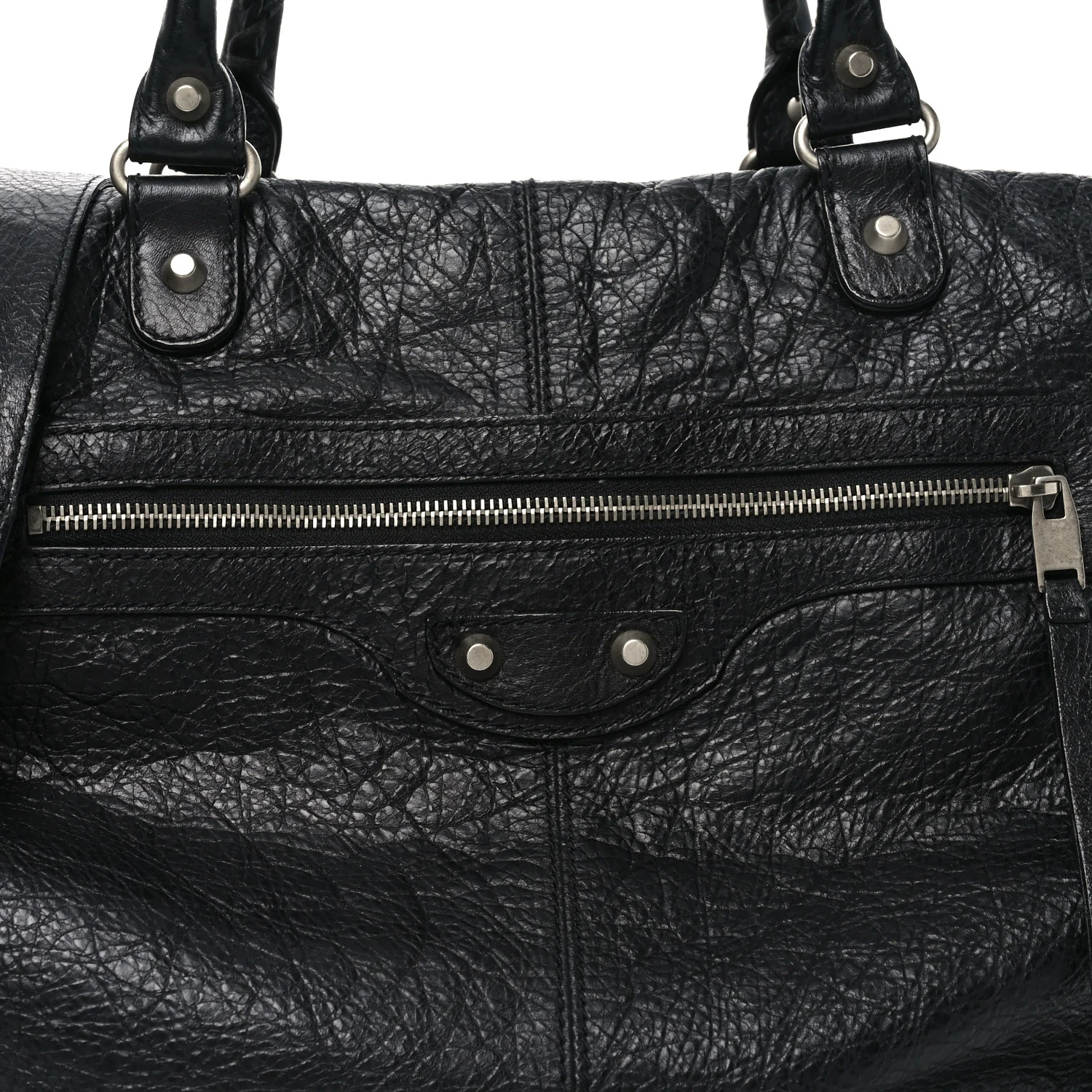 Agneau Classic Silver Hardware Weekender Black - Top Club
