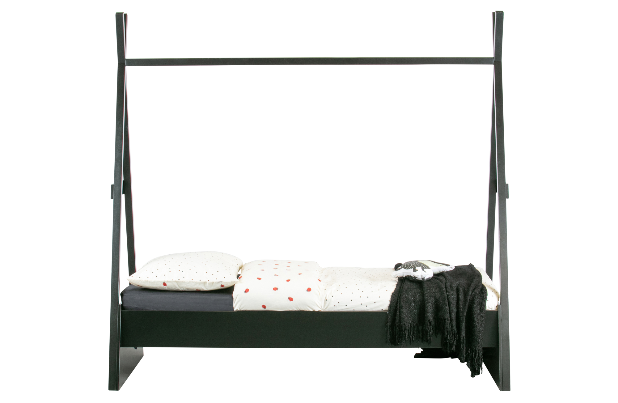 WOOOD bedlade Joep grenen diep zwart [fsc] Joep bedlade grenen diep zwart [fsc]