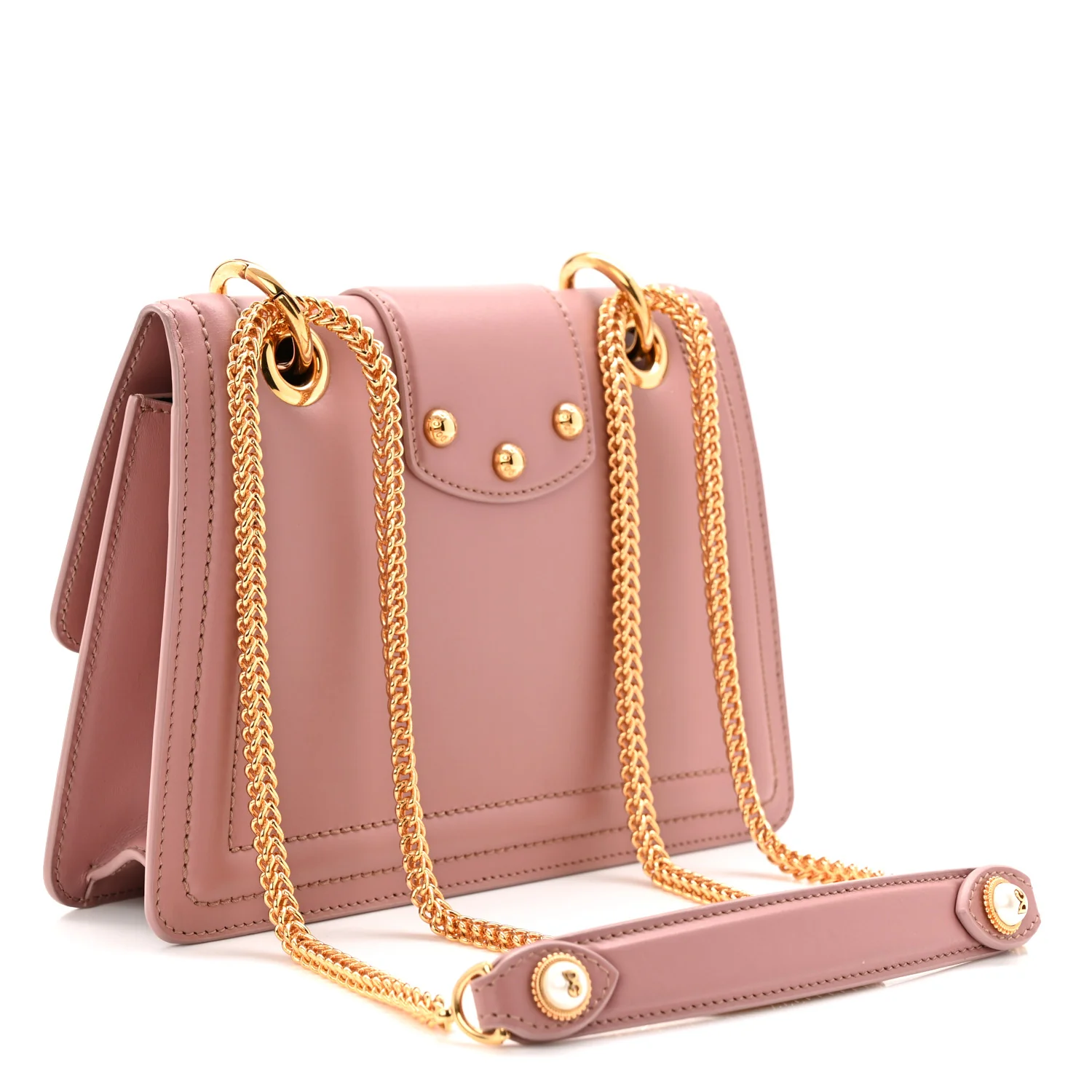 DOLCE GABBANA Smooth Calfskin Small DG Amore Envelope Bag Pink - Top Club