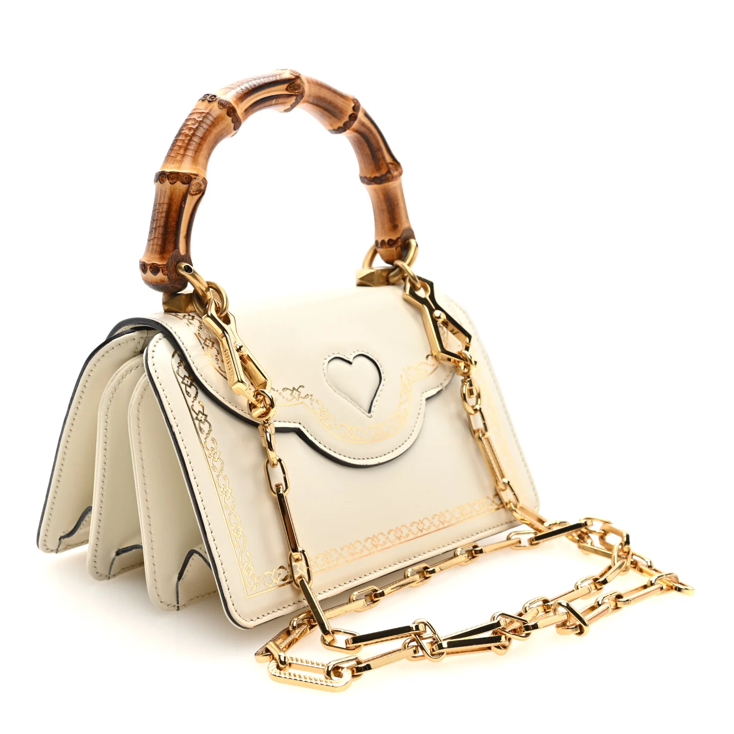 Calfskin Bamboo Mini Thiara Top Handle Bag White - Top Club