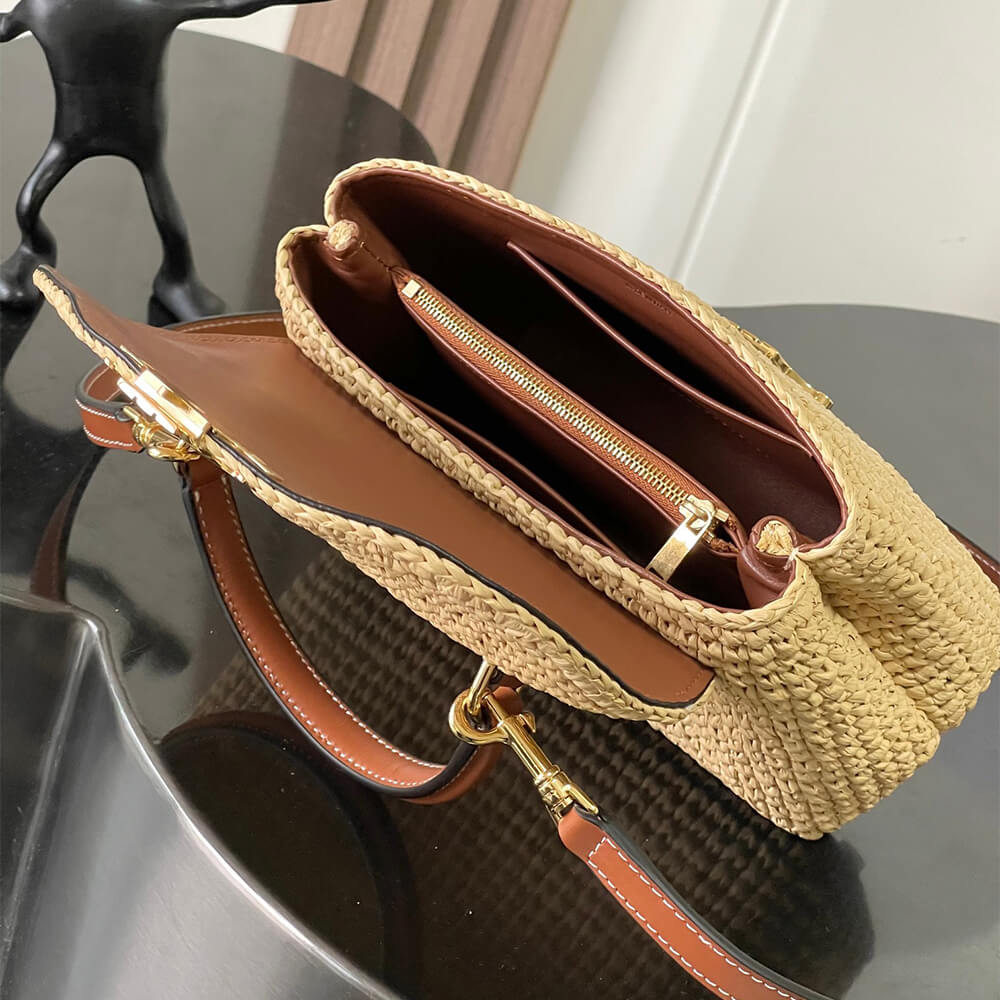 CELINE TEEN NINO BAG IN Raffia and calfskin(HIGH-END GRADE) - Top Club