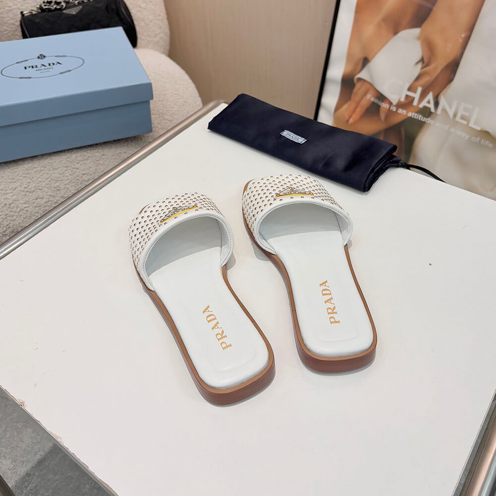 Prada Nappa leather slides with studs - Top Club