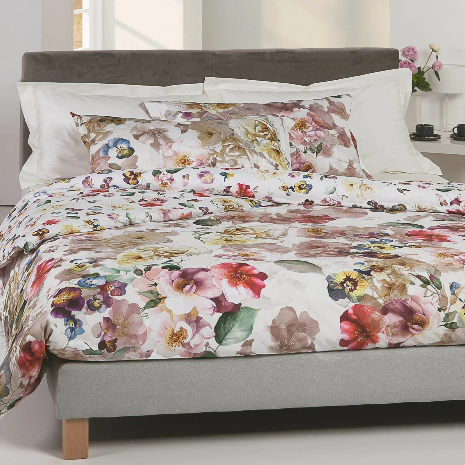 Copripiumino Con Federe In Percalle Bloom Cascade Matrimoniale