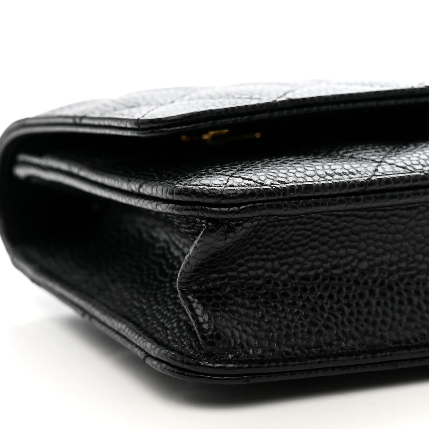 Caviar Quilted Wallet on Chain WOC Black - Top Club