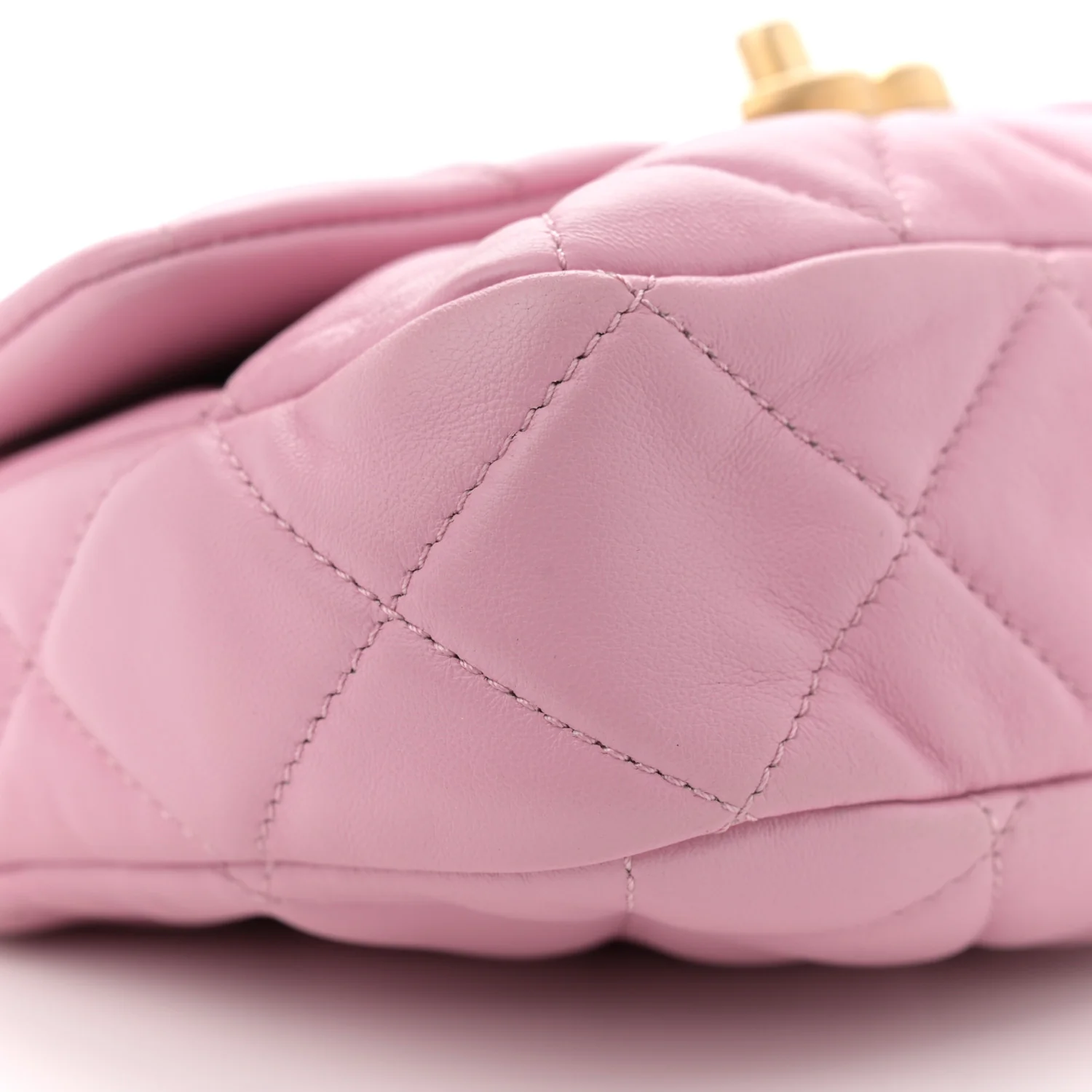 Lambskin Quilted Mini Lacquered Chain Flap Pink - Top Club