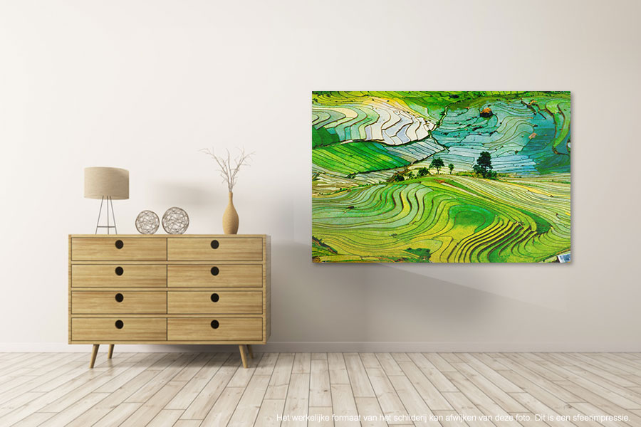 Canvas schilderij Rijstvelden 60 x 40 cm