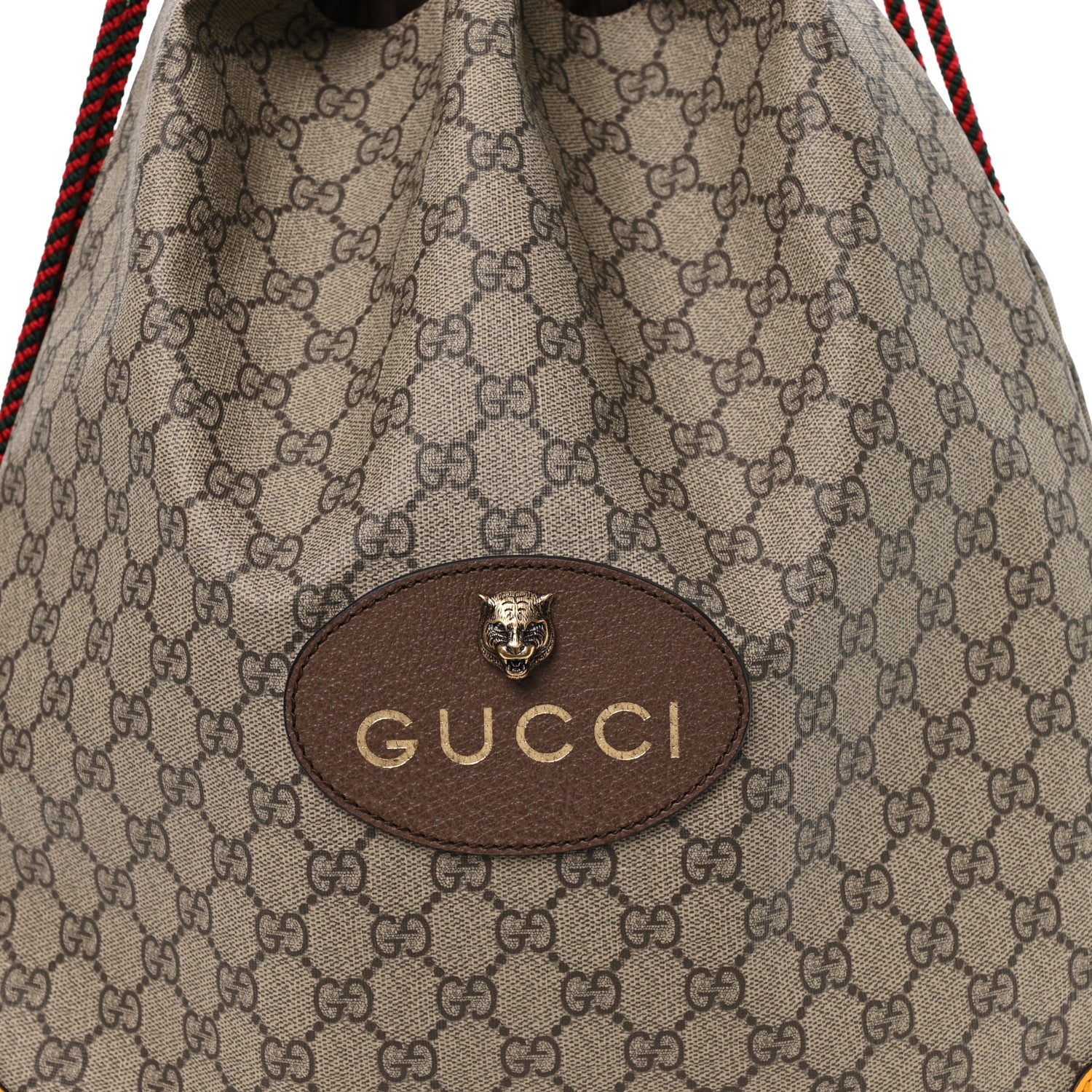 GG Supreme Monogram Neo Vintage Drawstring Backpack Beige New Acero Crop - Top Club
