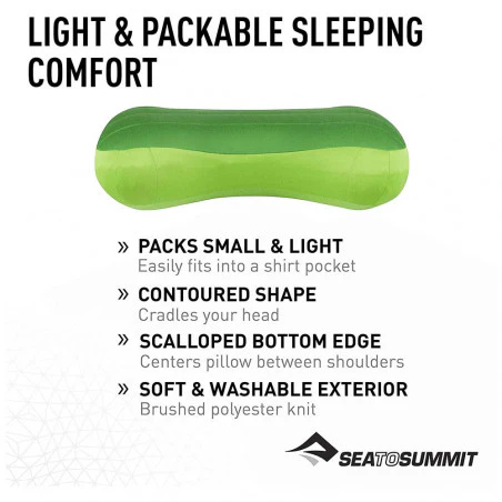 Sea to Summit Eros Premium Pillow Large Lime - Travel Pillow