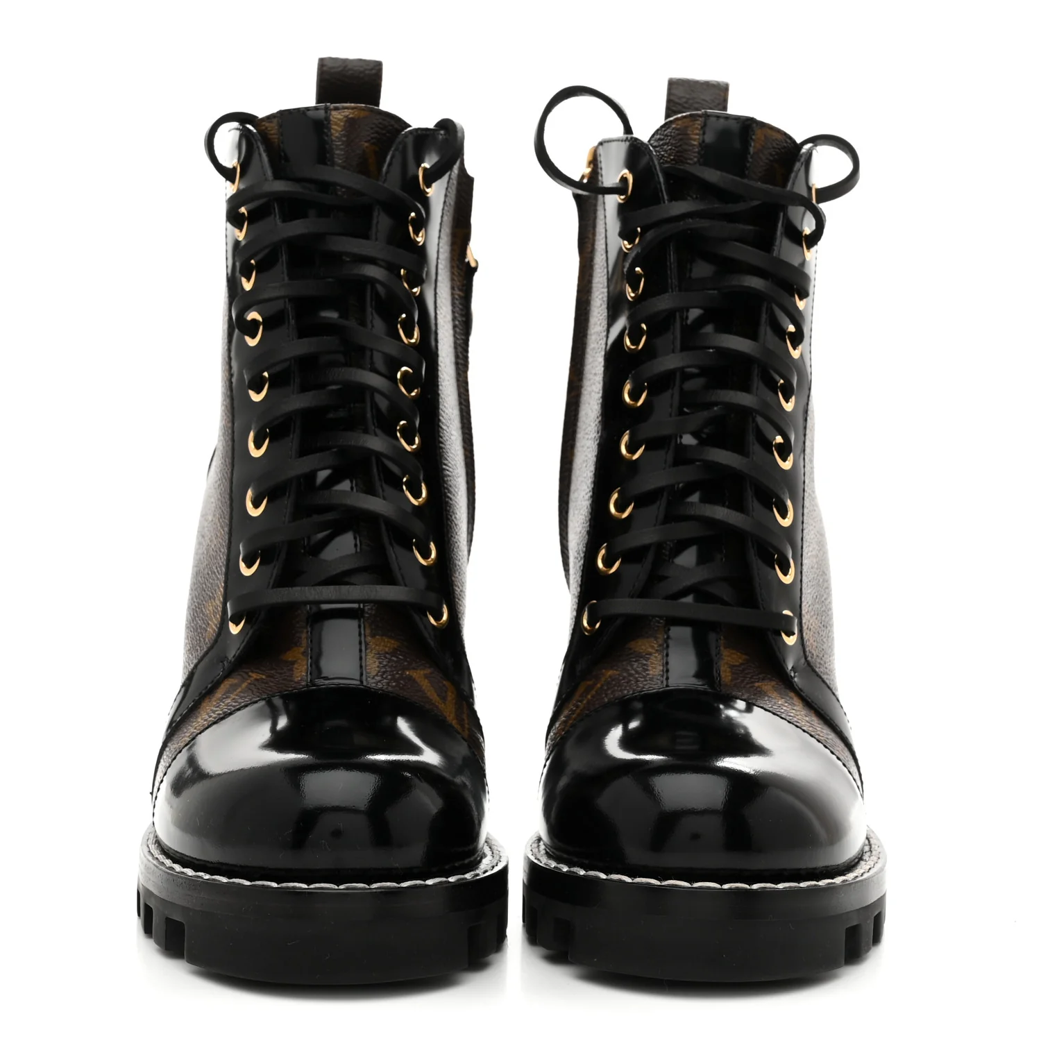 Patent Calfskin Monogram Star Trail Ankle Boots 38 Black - Top Club