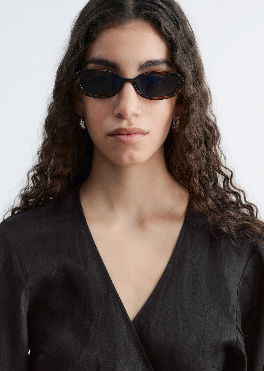& Other Stories LINEN WRAP MINI DRESS