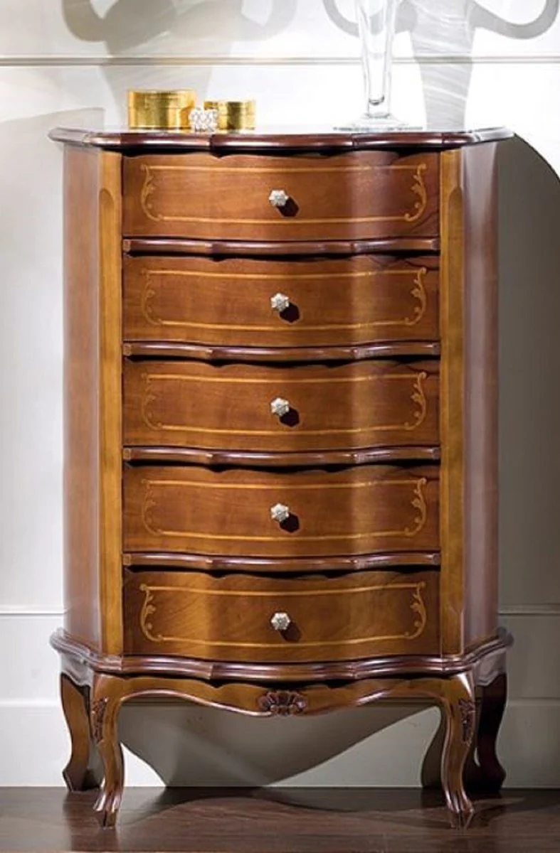 Luxury Baroque chest of drawers brown - Elegant solid wood cabinet with 5 drawers - Baroque furniture - Luxury quality - Made in Italy