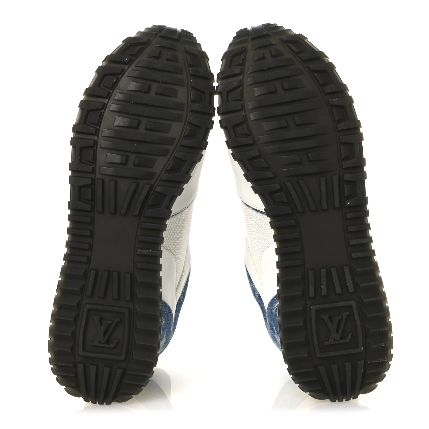 Calfskin Monogram Denim Run Away Sneakers 39 White - Top Club