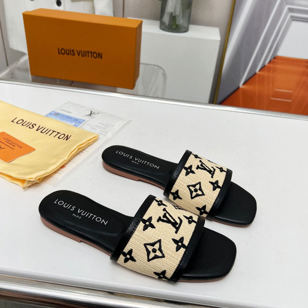 Louis Vuitton LV Fabric Flat Flip-flops Slide Sandal (Replica) - Sneaker Replica Workshop