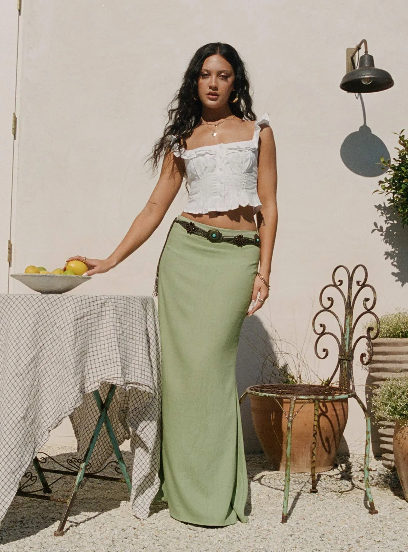 Sophia Maxi Skirt Green