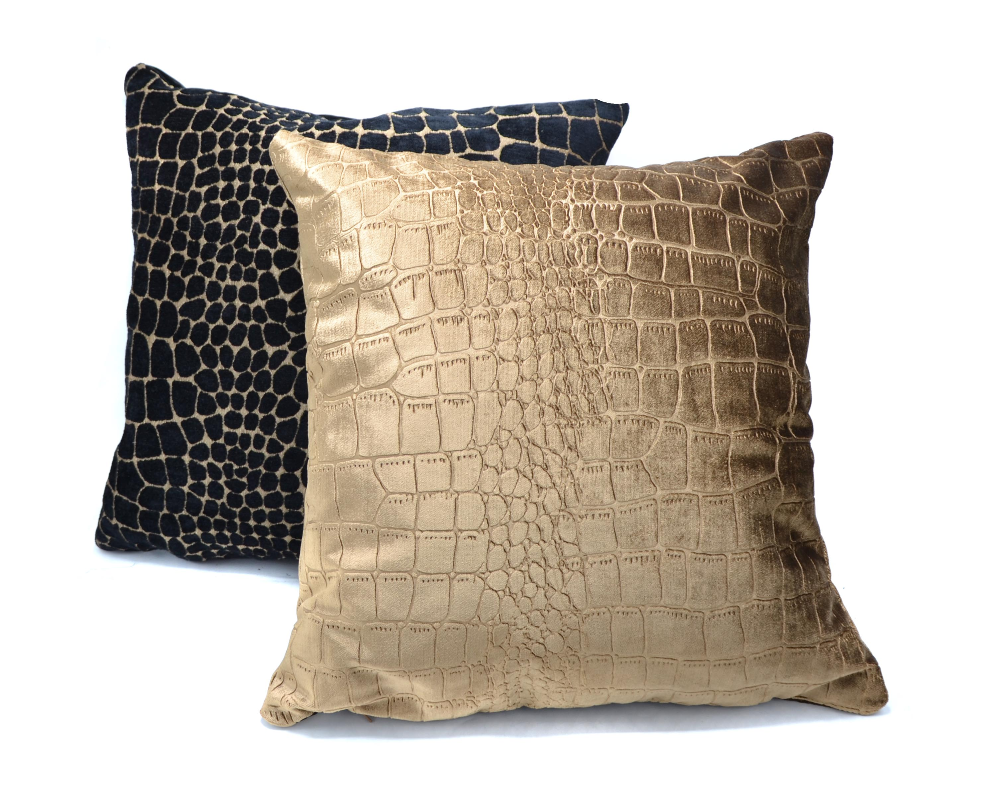 Kussen Croco print 45 x 45 zilver