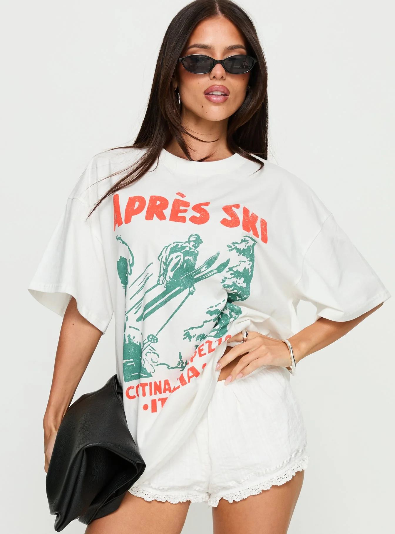 Apres Ski Italia Oversized Graphic Top White
