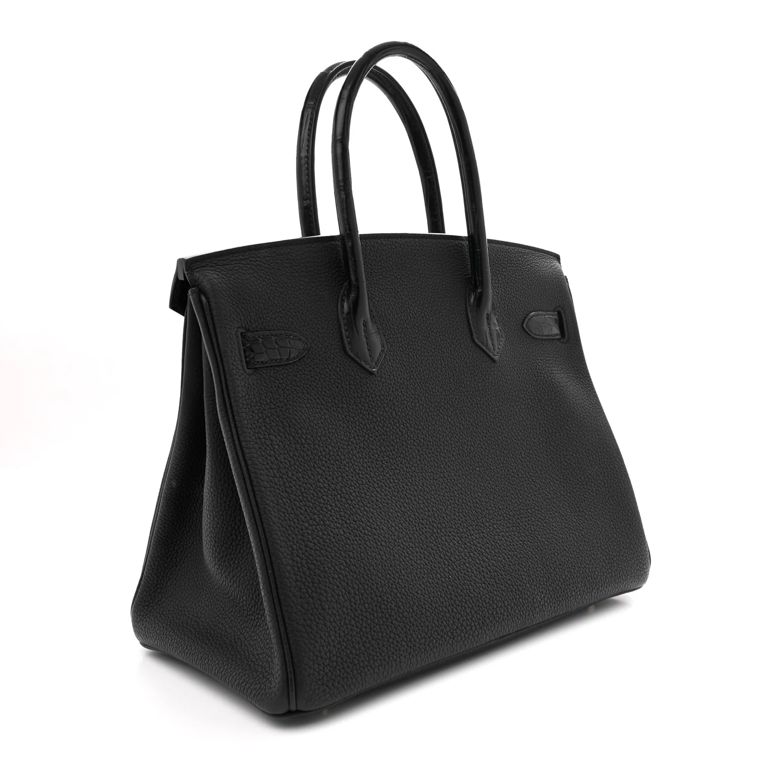 Togo Matte Alligator Birkin Touch 30 Black - Top Club