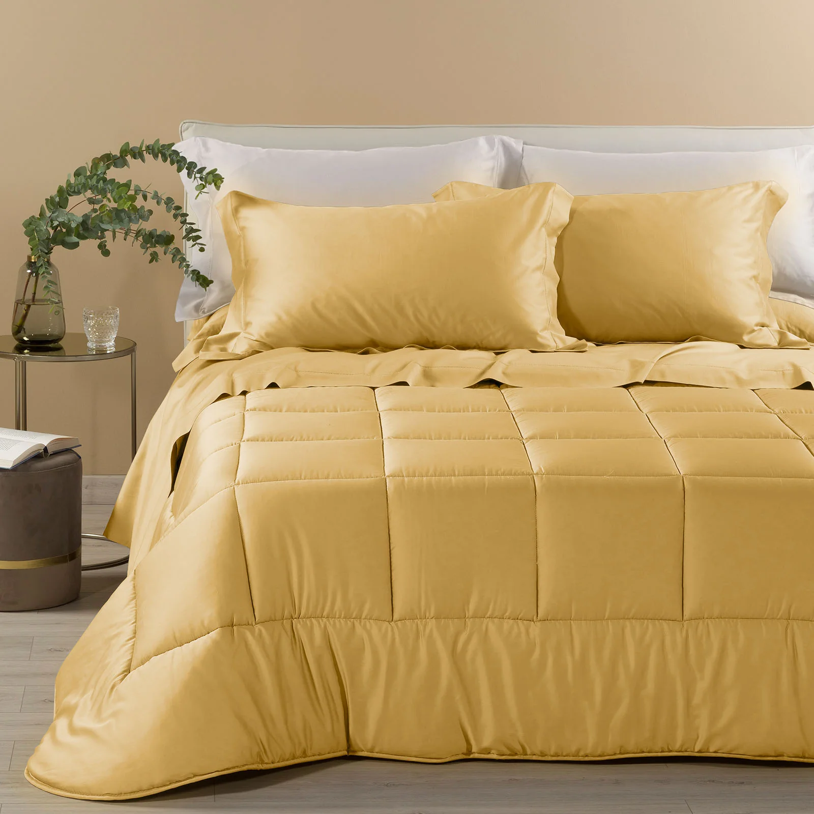 Trapunta In Raso Di Cotone Raso Matrimoniale Gold Dreaming