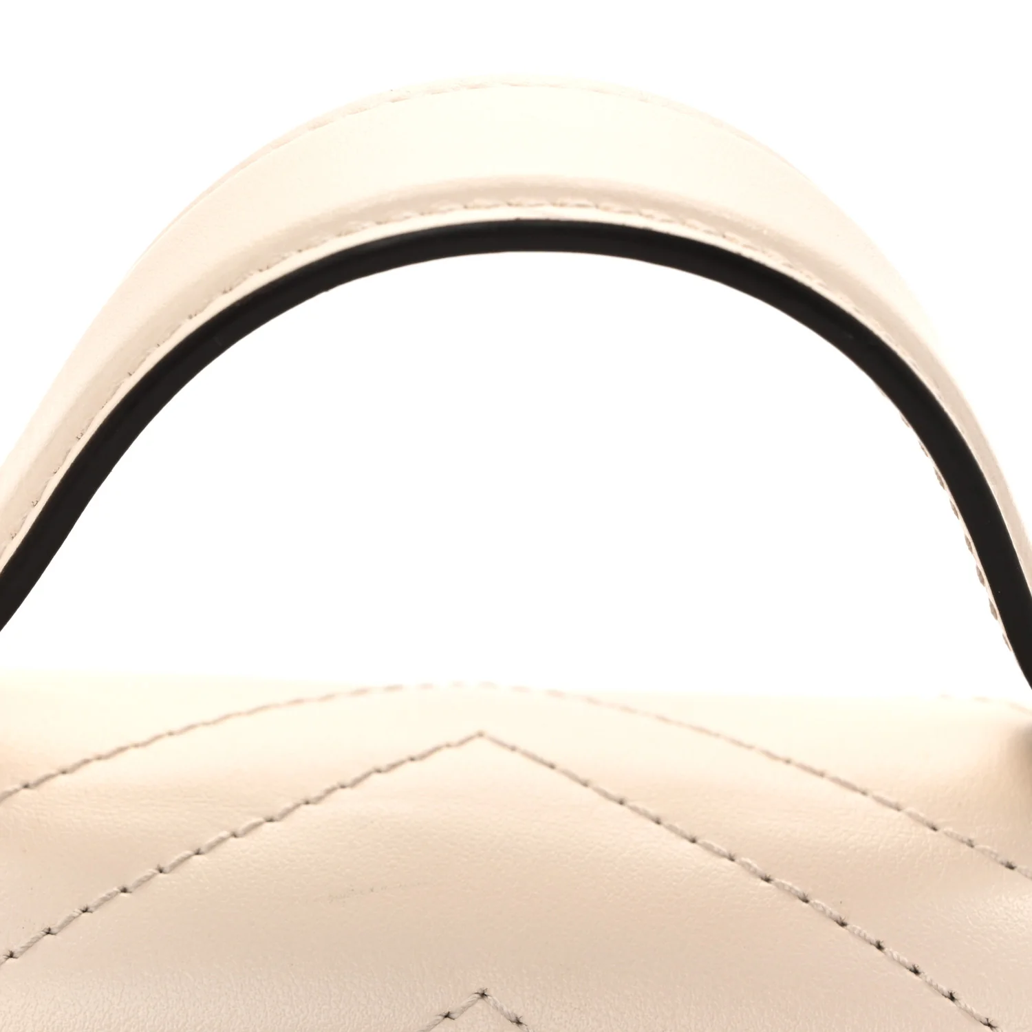 Calfskin Matelasse Mini GG Marmont Top Handle Shoulder Bag White - Top Club