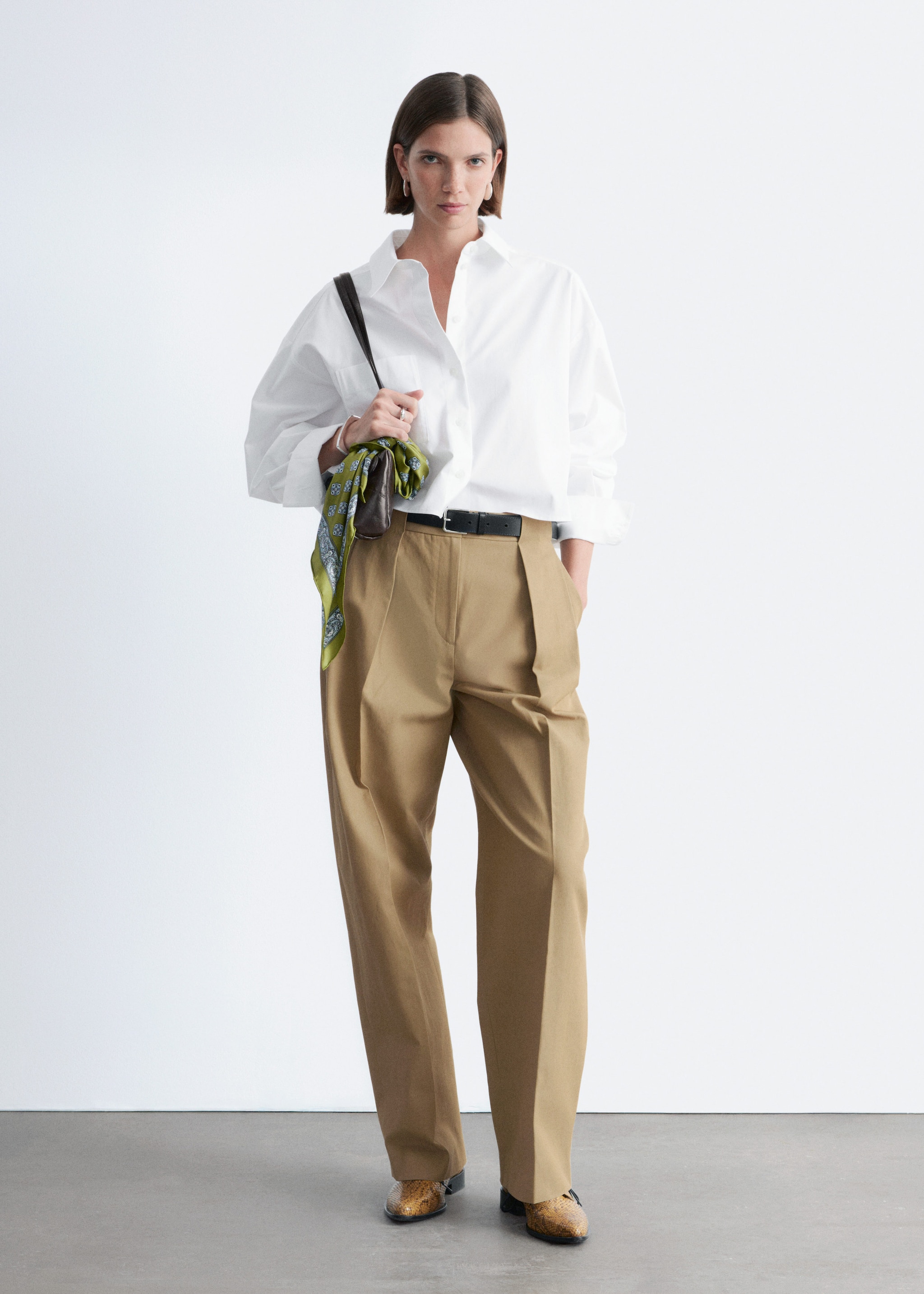 & Other Stories CROPPED OVERSIZED COTTON SHIRT