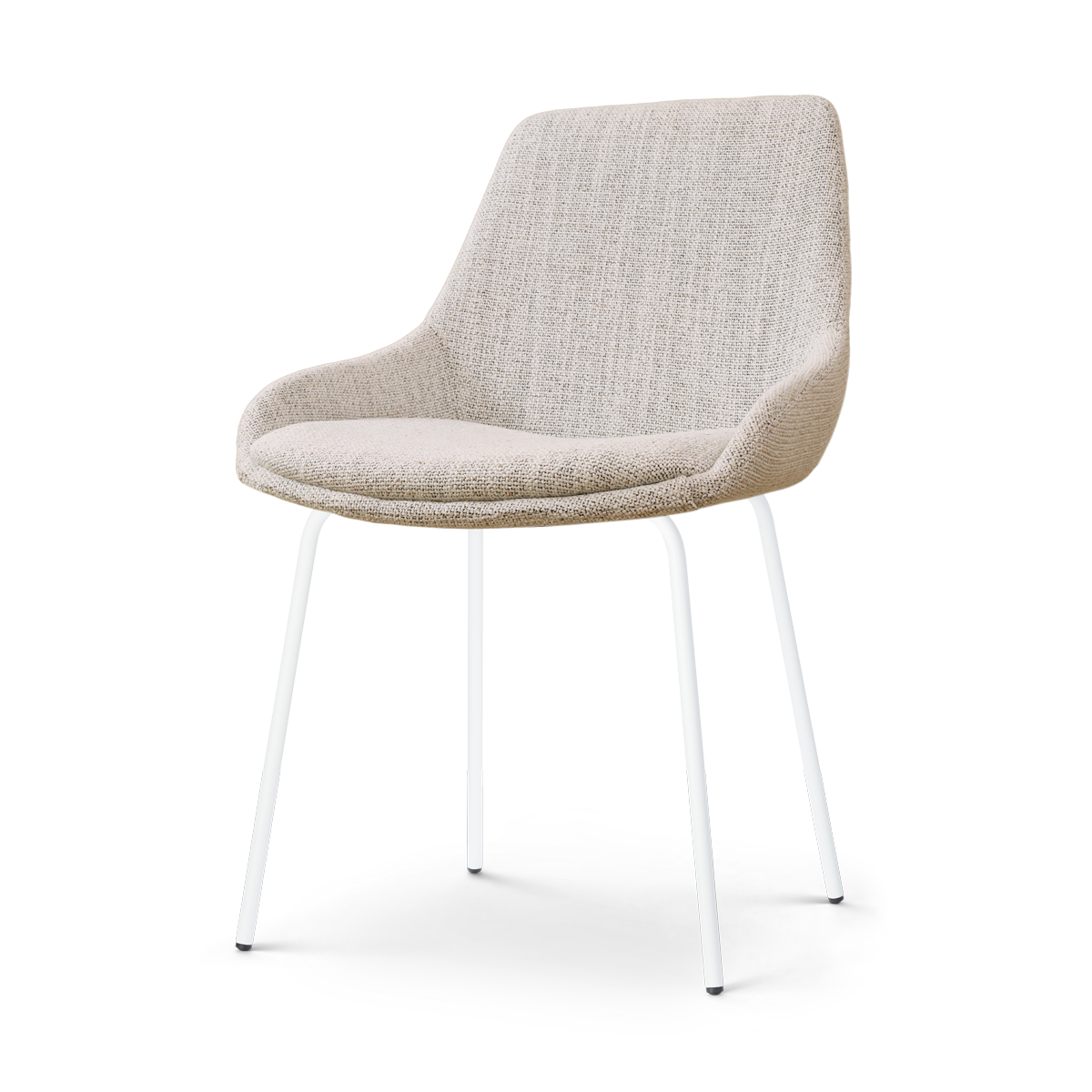 Eetkamerstoel Nora-Isa beige gemêleerd - wit onderstel